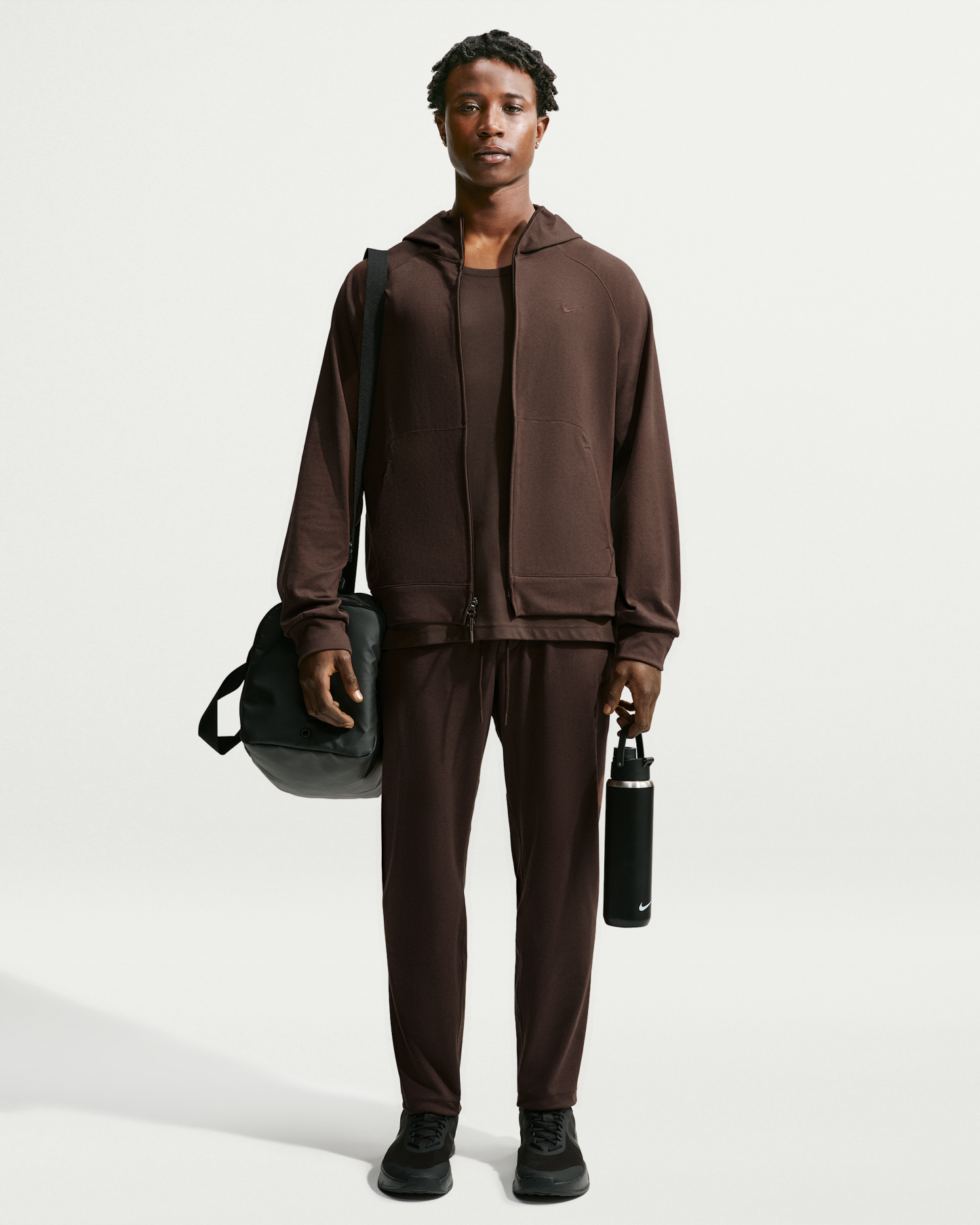 Nike Primary NanoKnit Men's Dri-FIT UV Protection Full-Zip Performance Hoodie - Baroque Brown/Tar/Heather/Baroque Brown - View 4