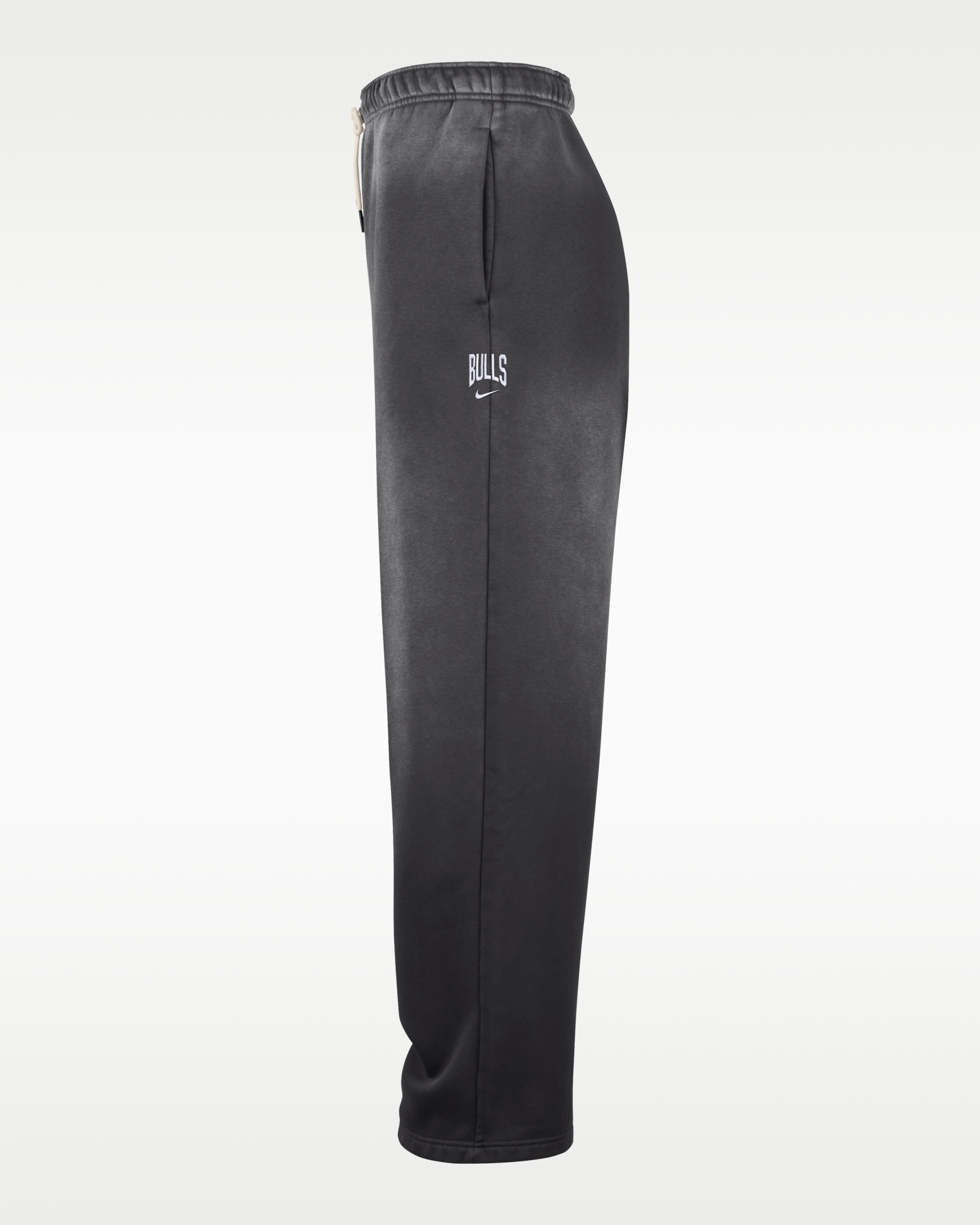 Chicago Bulls Standard Issue Nike Men's Fleece Open-Hem Basketball Trousers - Dark Charcoal/White - View 3