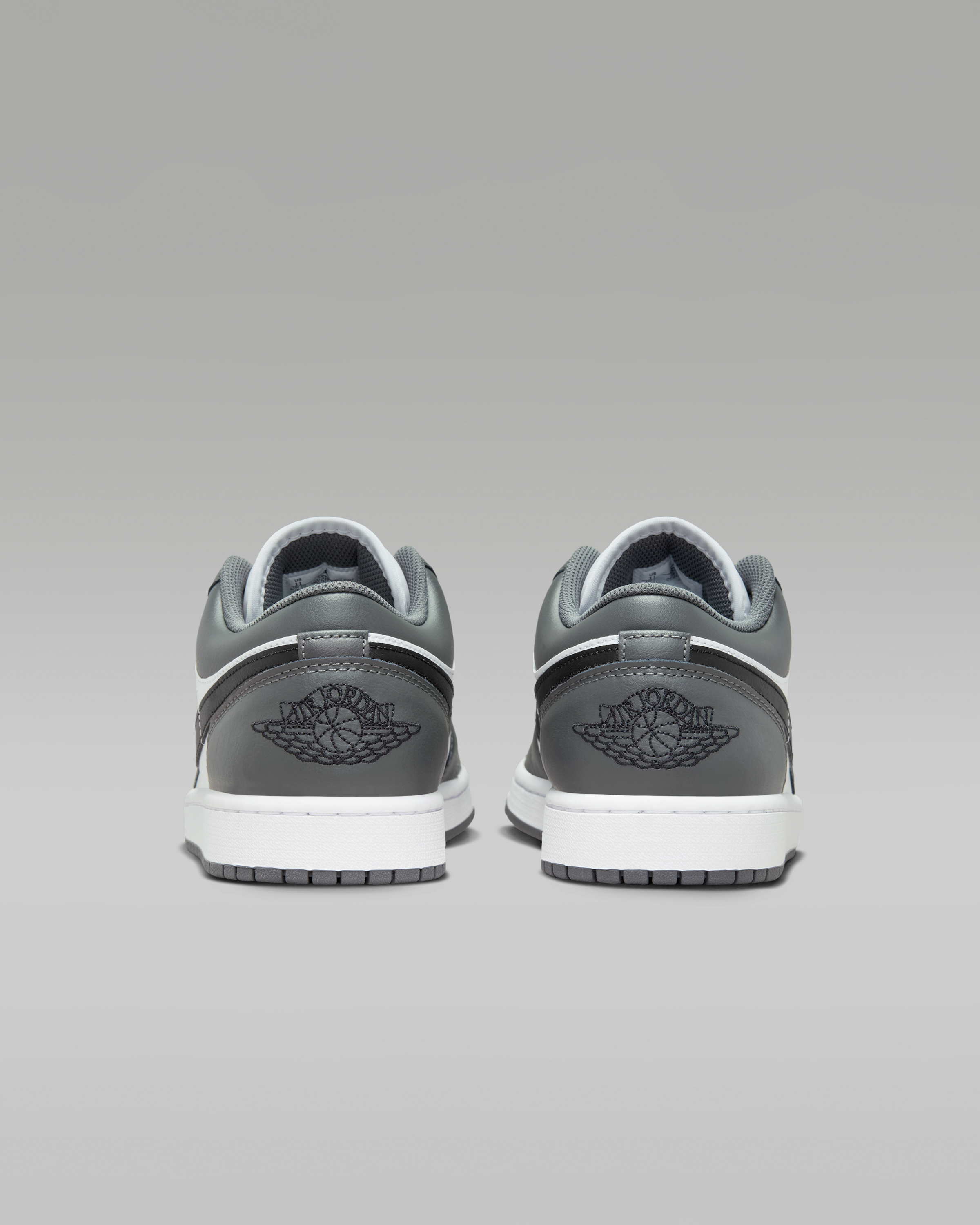 Air Jordan 1 Low Men's Shoes - White/Iron Grey/Black - View 6