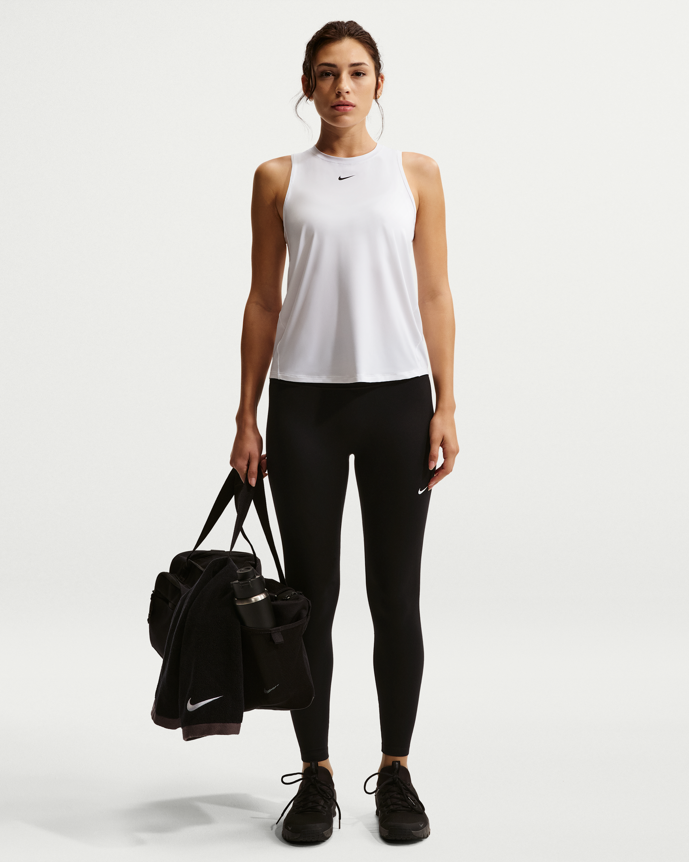 Nike One Classic Women's Dri-FIT Tank Top - White/Black - View 4