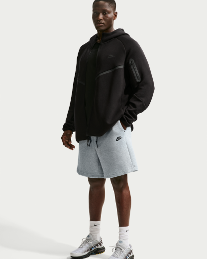 Nike Tech Men's Fleece Shorts - Dark Grey Heather/Black - View 9