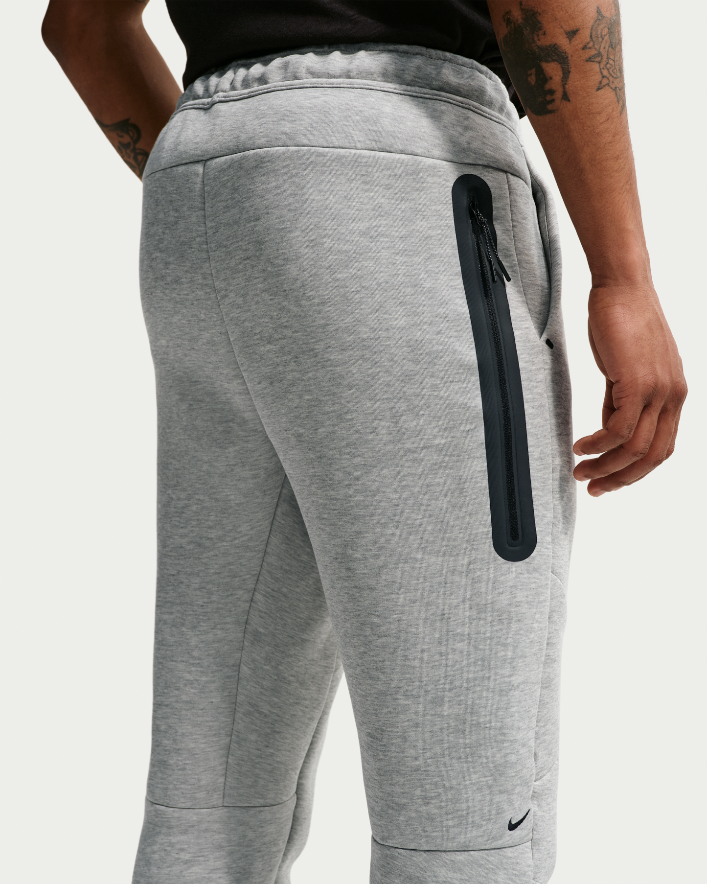 Nike Tech Men's Fleece Joggers - Dark Grey Heather/Black - View 3
