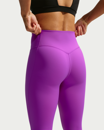 Nike Universa Women's High-Waisted 7/8 Leggings with No Front Seam - Vivid Purple/Vivid Purple/Bold Berry - View 3