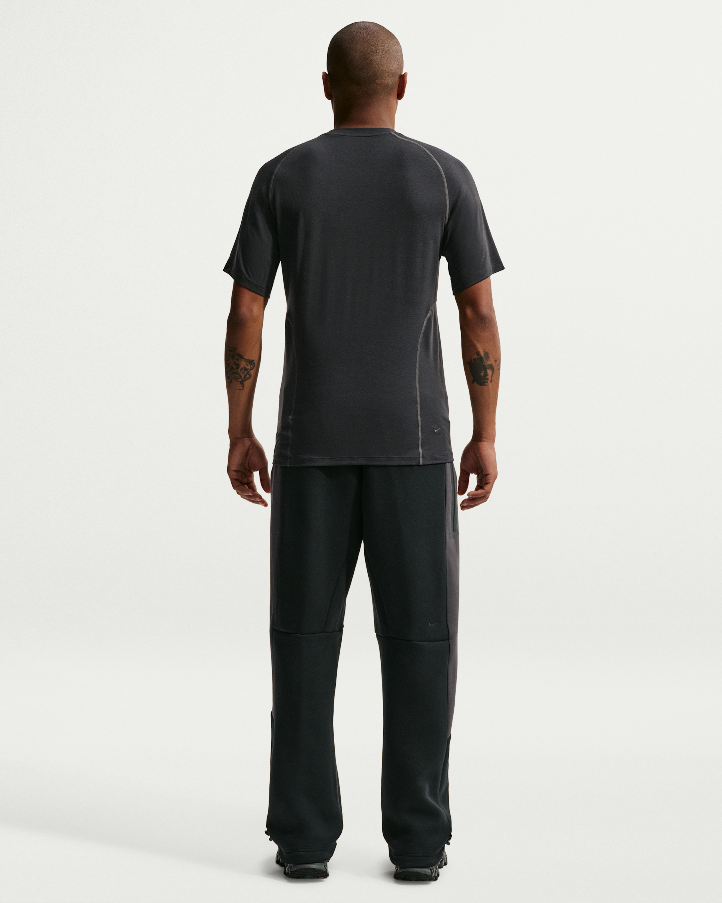 Nike Tech Men's Colour-Block Open-Hem Fleece Trousers - Black/Anthracite/Black - View 5