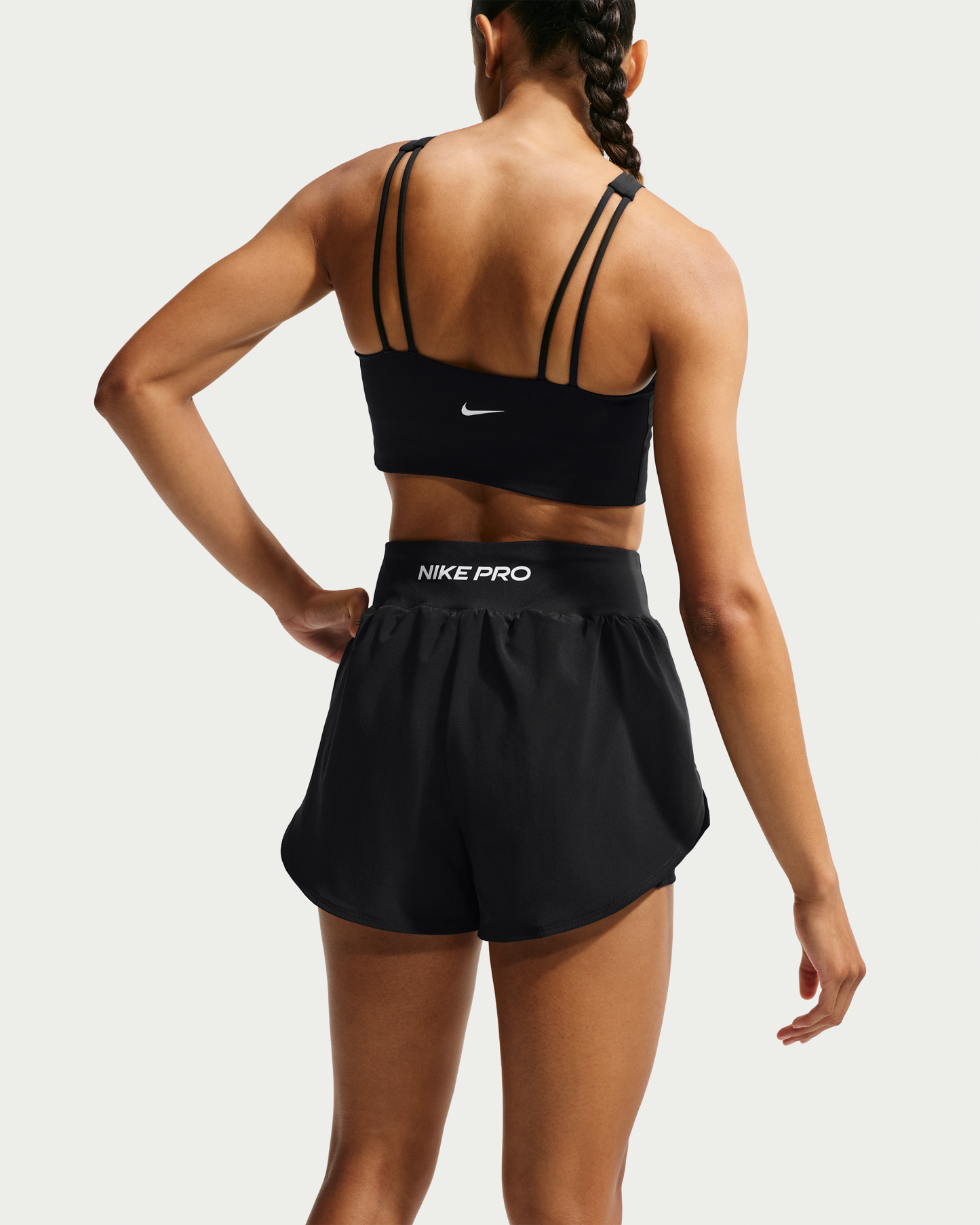 Nike Pro Sculpt Women's Dri-FIT High-Waisted 2-in-1 7.5cm (approx.) Shorts - Black/White - View 3