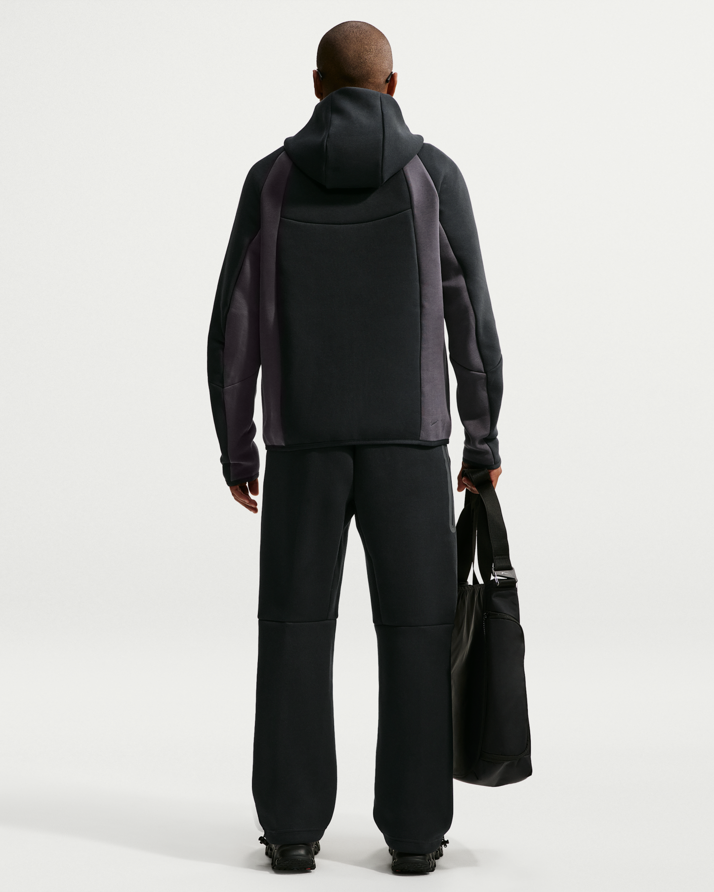 Nike Tech Men's Colour-Block Full-Zip Fleece Windrunner Jacket - Black/Anthracite/Black - View 5