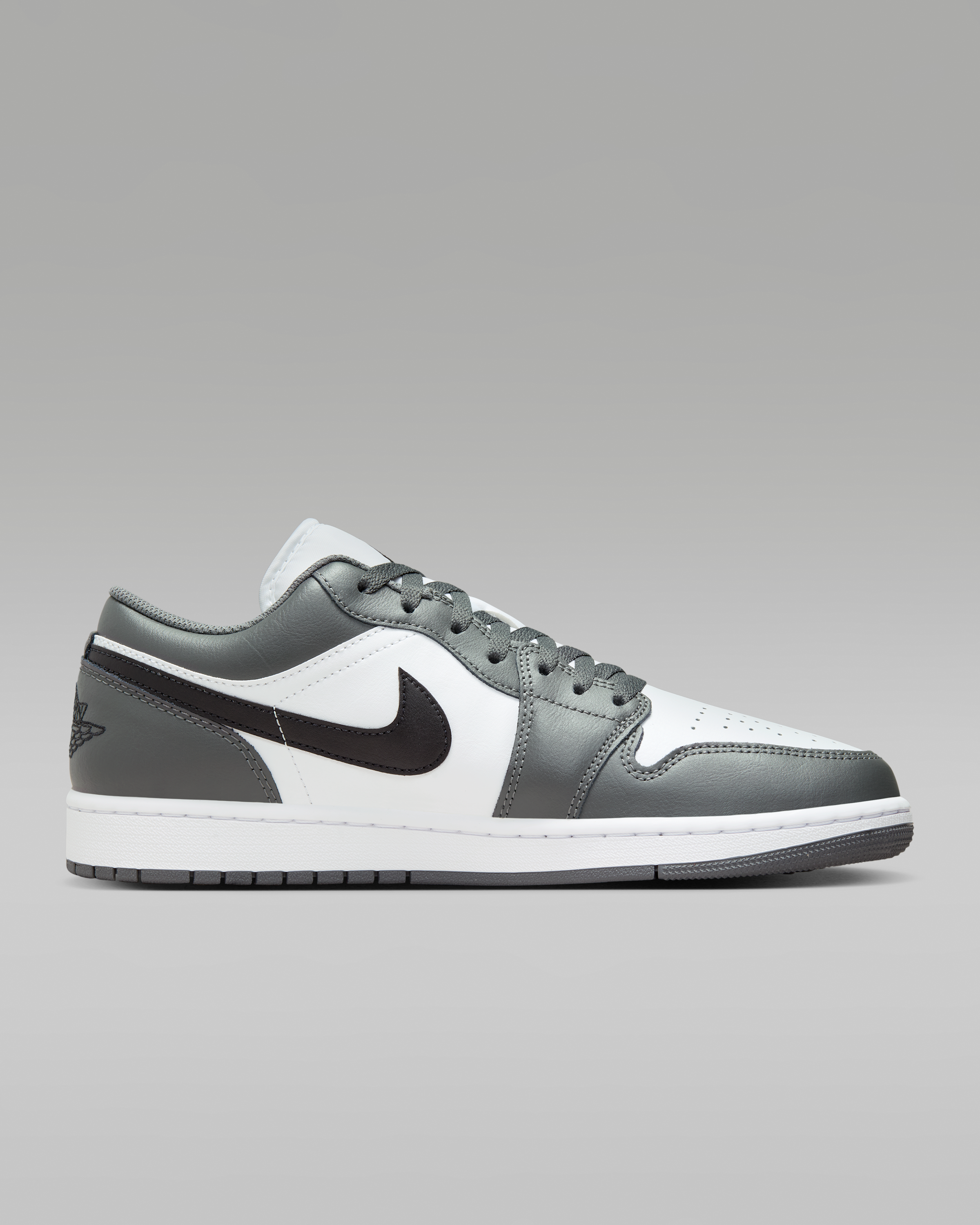 Air Jordan 1 Low Men's Shoes - White/Iron Grey/Black - View 3