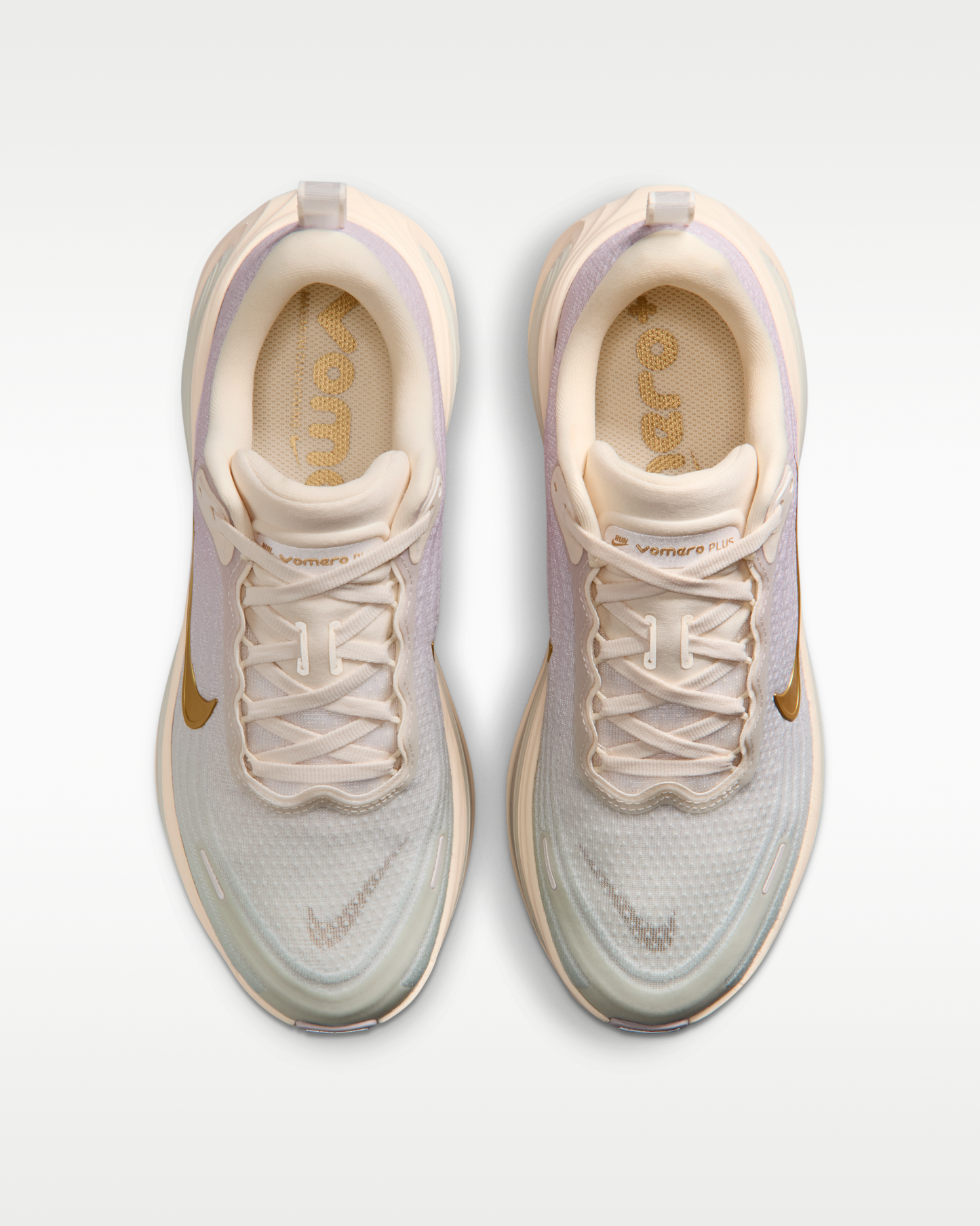 Nike Vomero Plus Women's Road Running Shoes - Chalk/Bleached Lilac/Spruce Aura/Metallic Gold - View 4