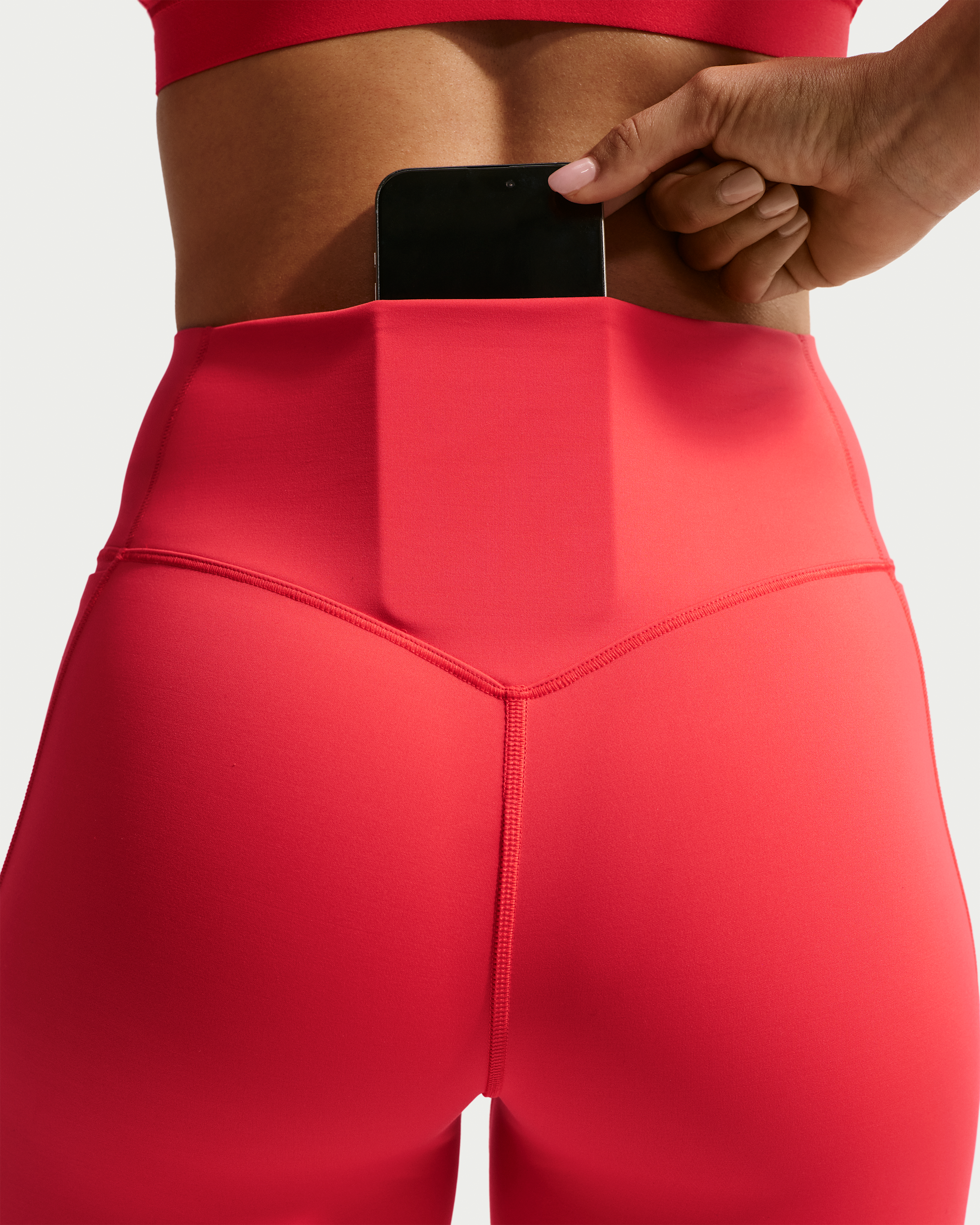 Nike Universa Women's High-Waisted Full-Length Leggings with No Front Seam - Light Crimson/University Red/University Red - View 6