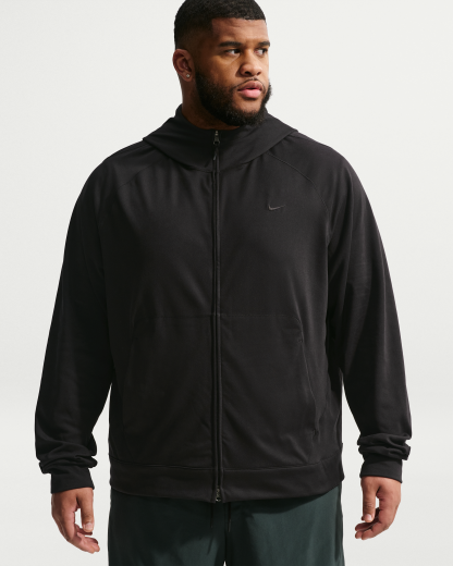 Nike Primary NanoKnit Men's Dri-FIT UV Protection Full-Zip Performance Hoodie - Black/Black - View 6