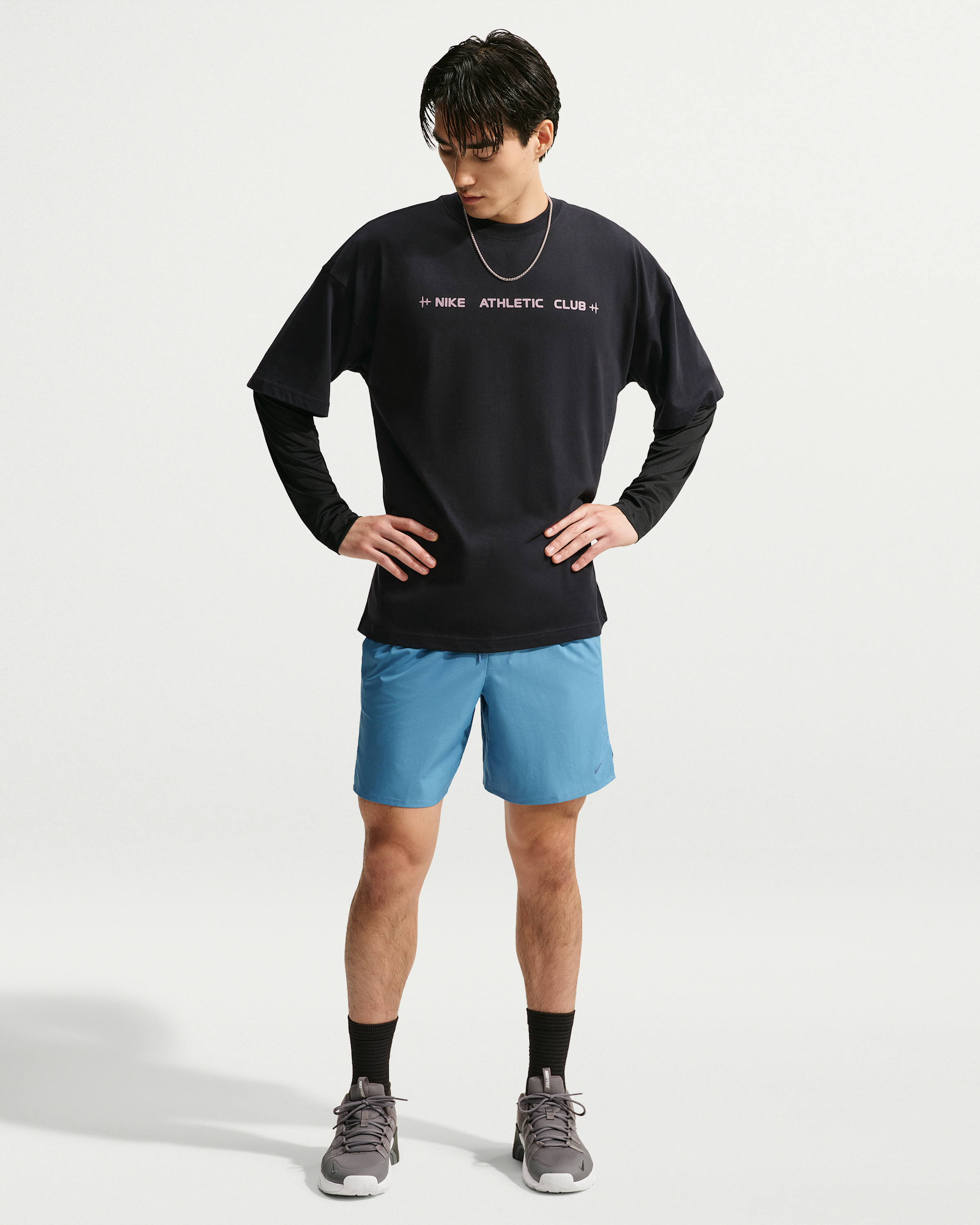 Nike N.A.C. Men's Oversized T-Shirt - Black/Purple Smoke - View 4