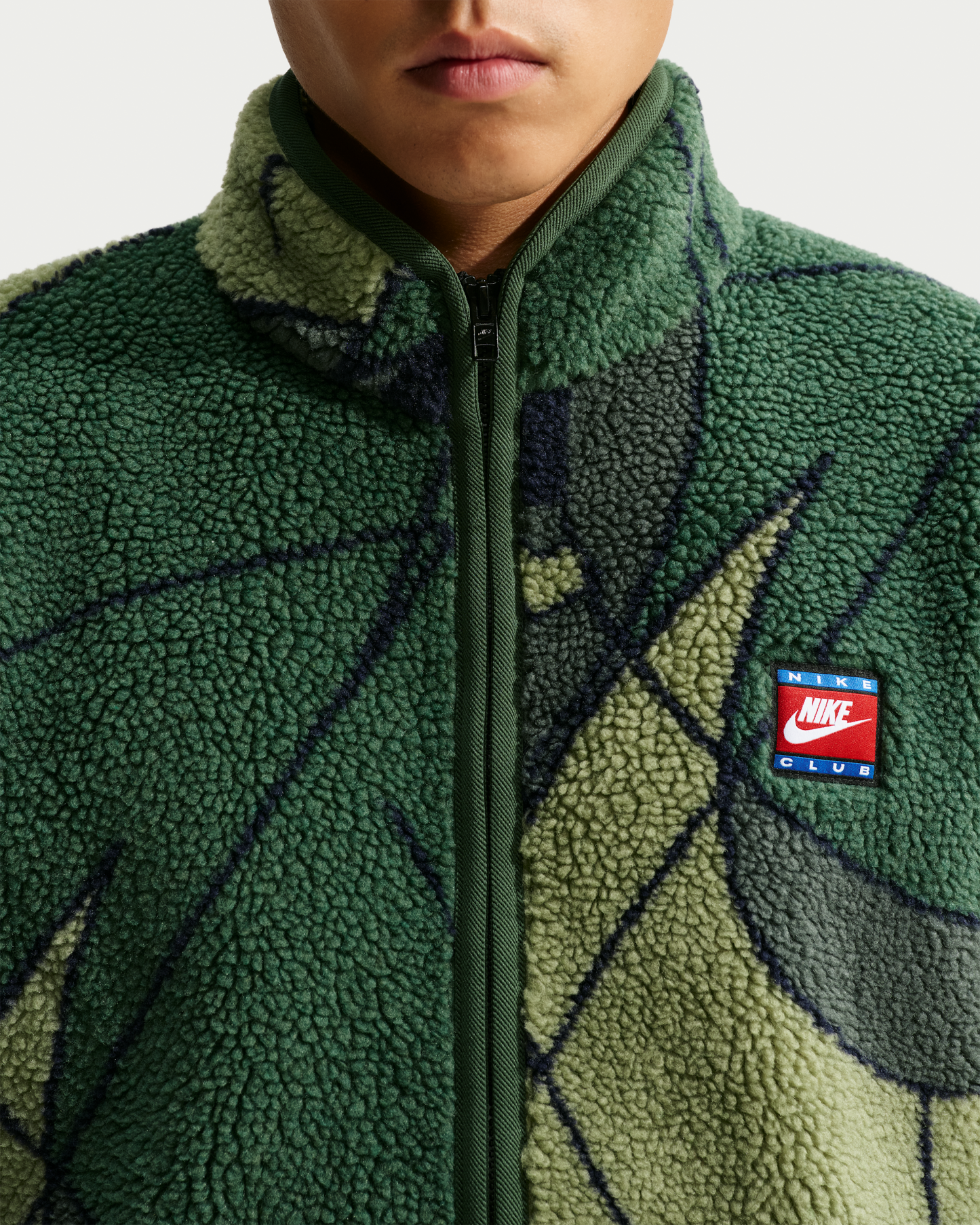 Nike Club Men's Winterized Fleece Full-Zip Jacket - Fir/Light Smoke Grey - View 3