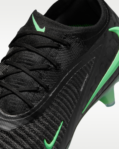 Nike Phantom 6 Low Elite Firm-Ground Football Boot - Black/Black/Illusion Green - View 8
