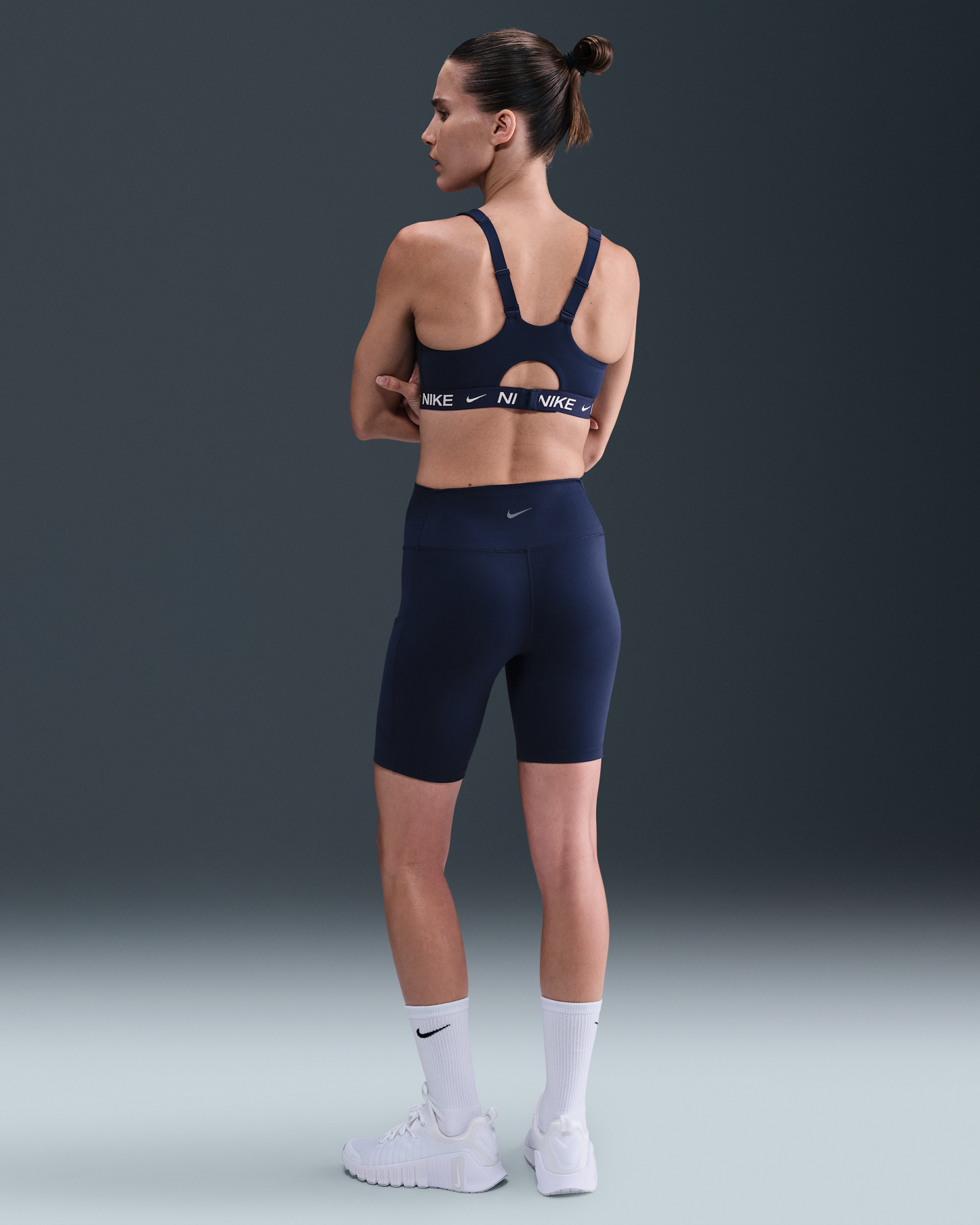 Nike Indy High-Support Women's Padded Adjustable Sports Bra - Midnight Navy - View 5
