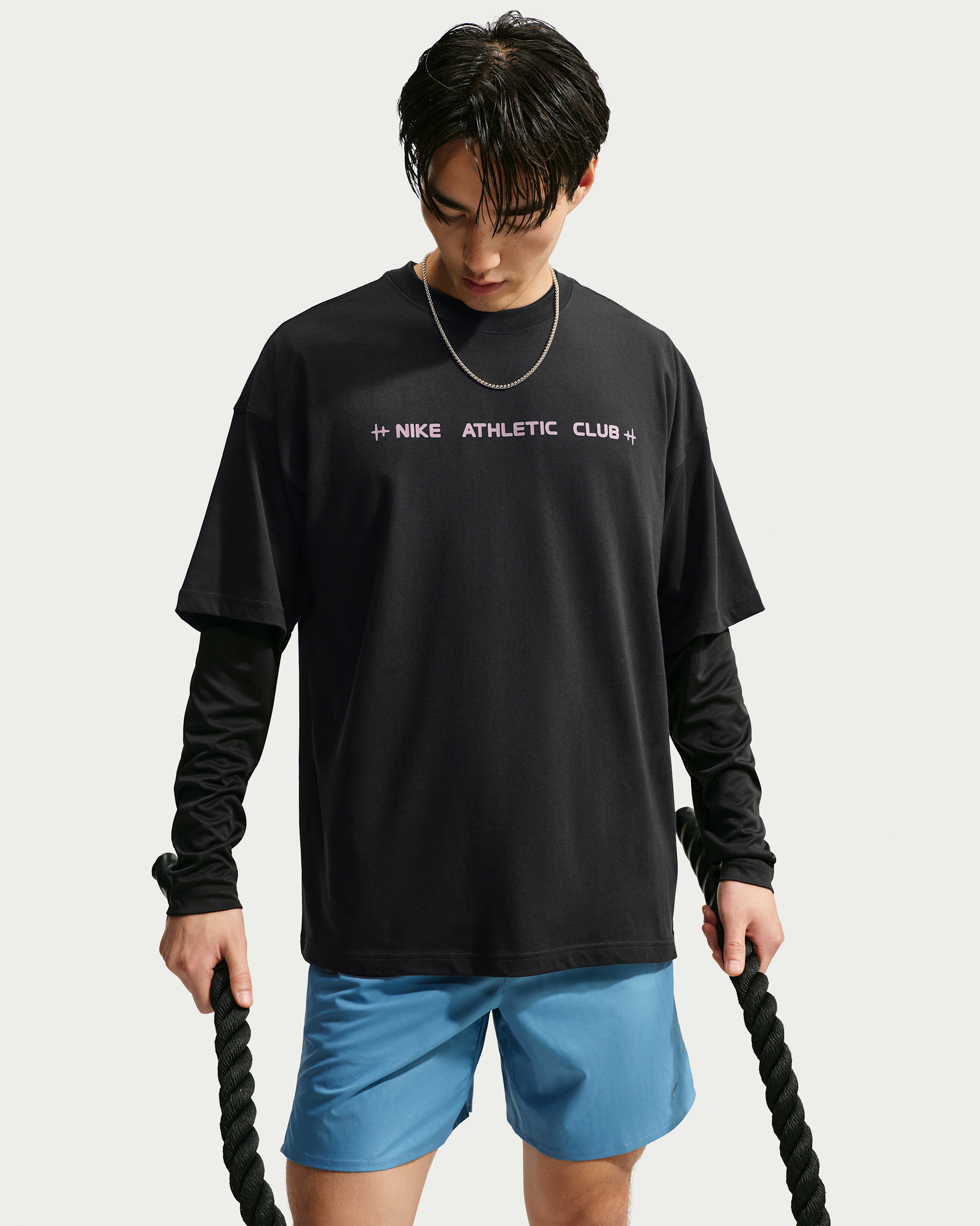 Nike N.A.C. Men's Oversized T-Shirt - Black/Purple Smoke - View 1