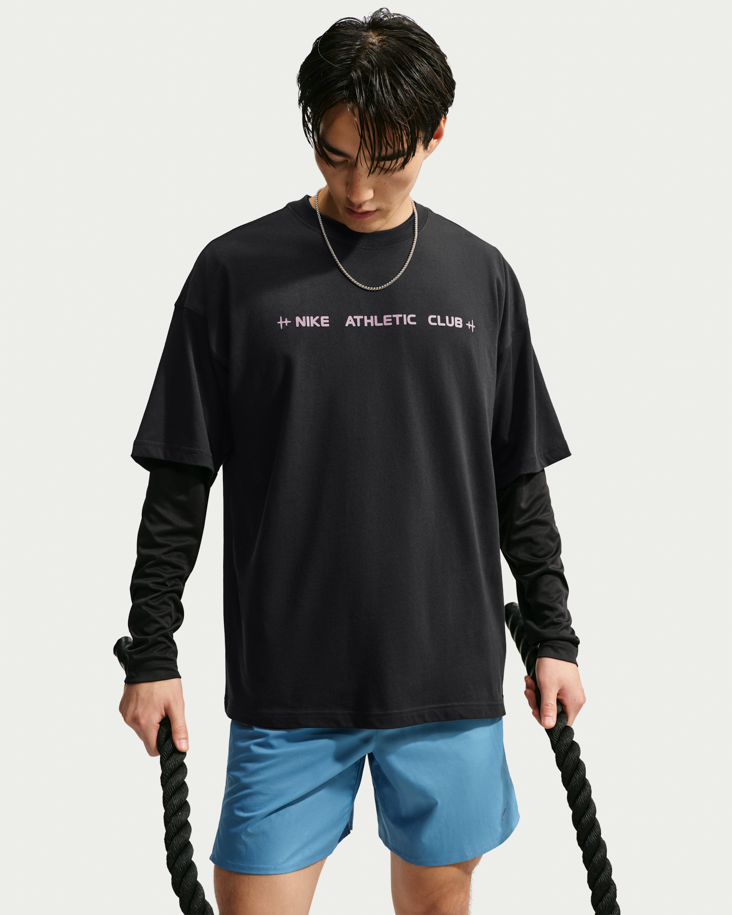 Nike N.A.C. Men's Oversized T-Shirt - Black/Purple Smoke - View 1