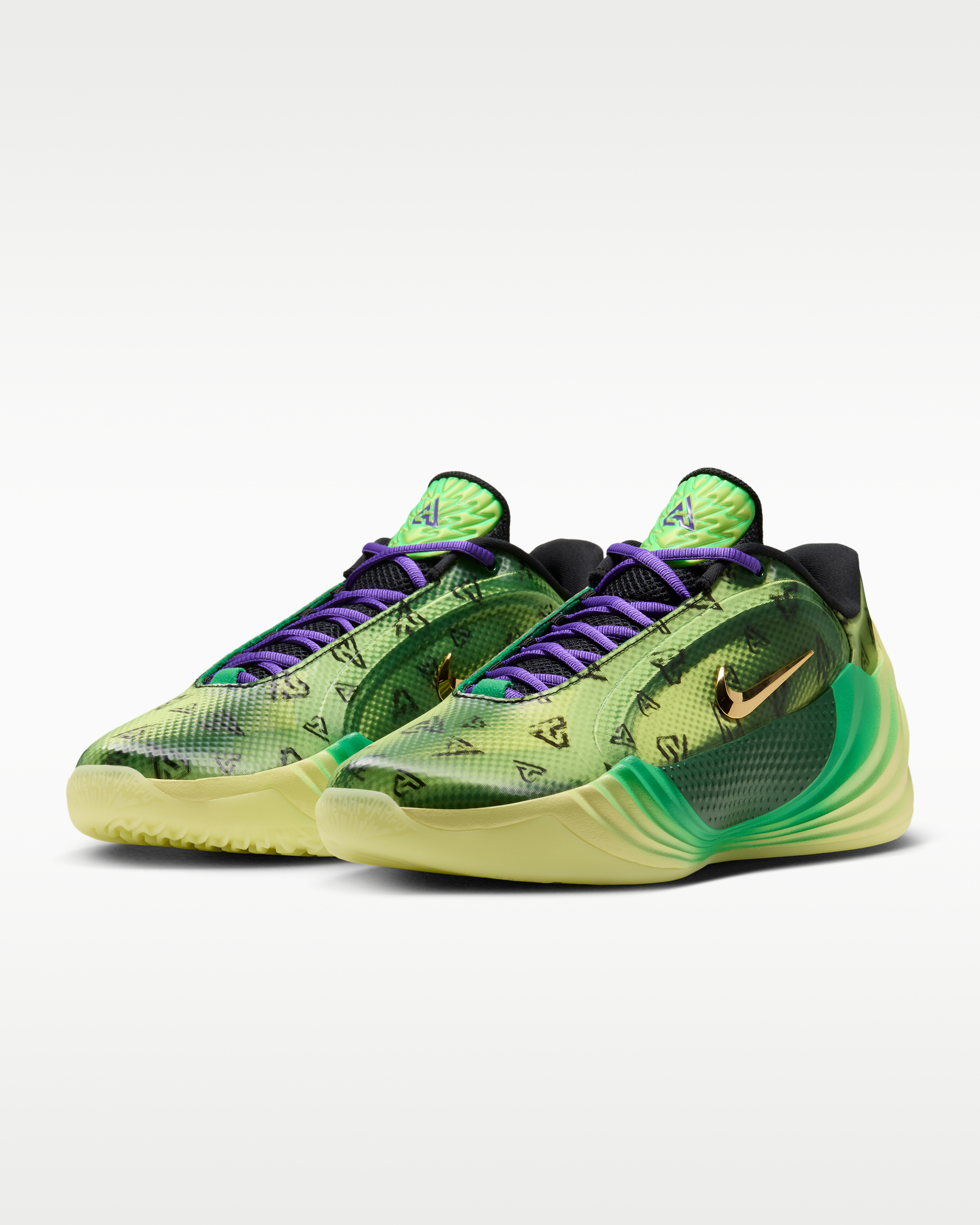 Giannis Freak 8 'Trick Question' Basketball Shoes - Gorge Green/Hyper Grape/Lucky Green/Metallic Gold - View 5