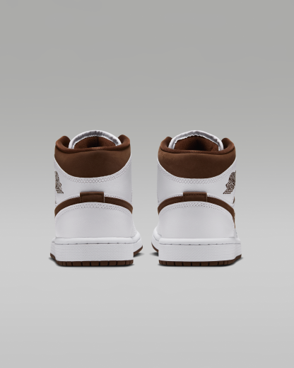 Air Jordan 1 Mid Women's Shoes - White/Cacao Wow/Cacao Wow - View 6
