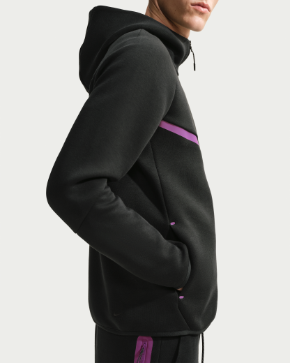 Nike Tech Men's Fleece Windrunner Full-Zip Jacket - Black/Viotech - View 2