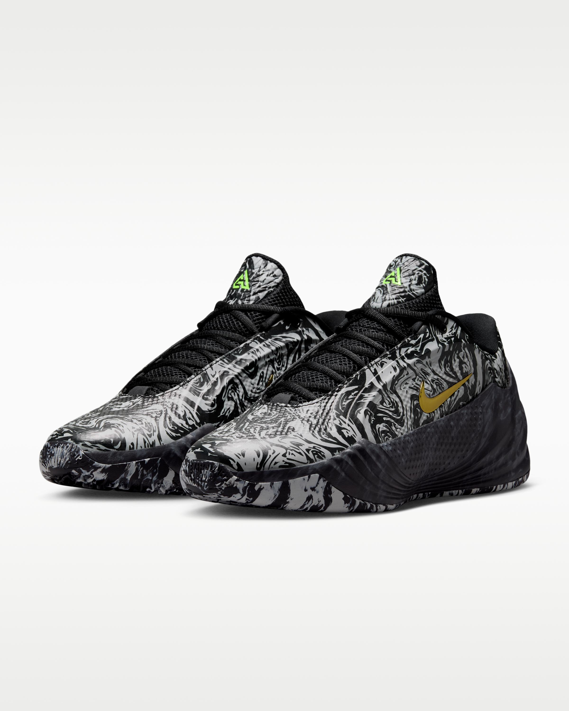 Giannis Freak 8 'Etched in Stone' Basketball Shoes - Black/Light Smoke Grey/Volt - View 5