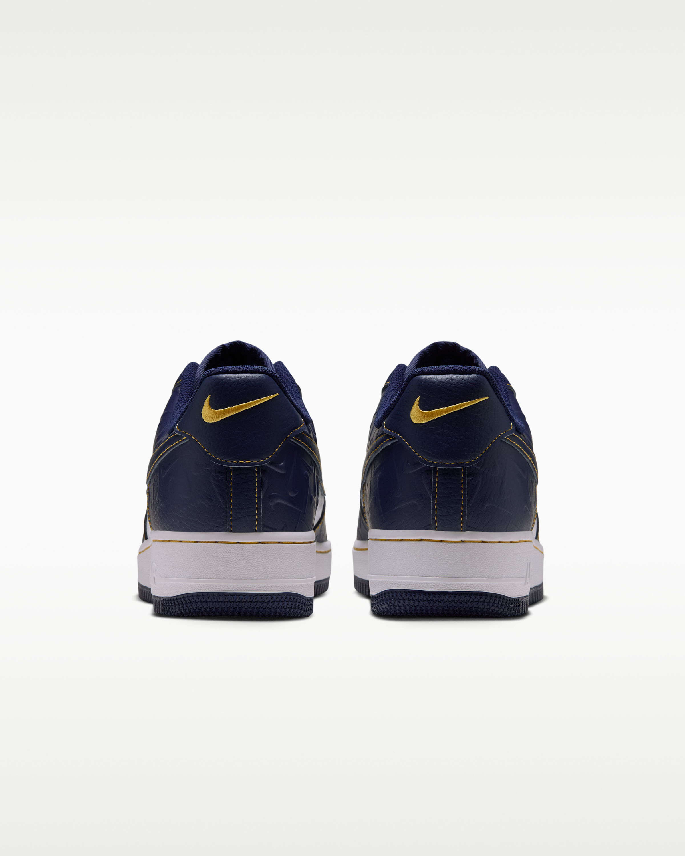 Nike Air Force 1 '07 Men's Shoes - Summit White/Yellow Ochre/Midnight Navy - View 6
