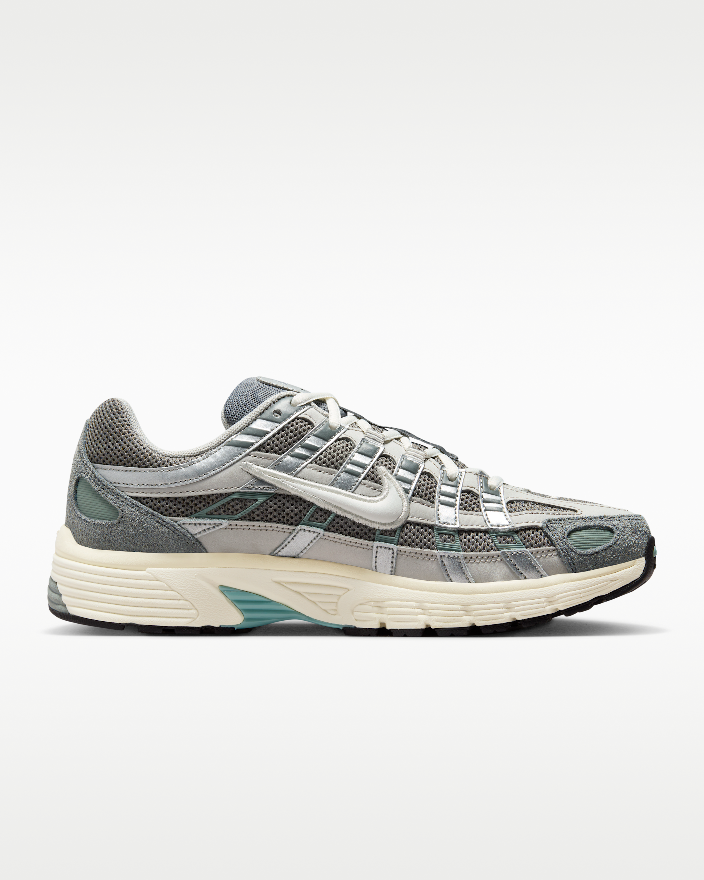 Nike P-6000 Shoes - Flat Pewter/Light Iron Ore/Metallic Silver/White - View 3