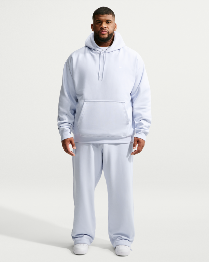 Nike Solo Swoosh Men's Pullover Hoodie - Football Grey/White - View 9