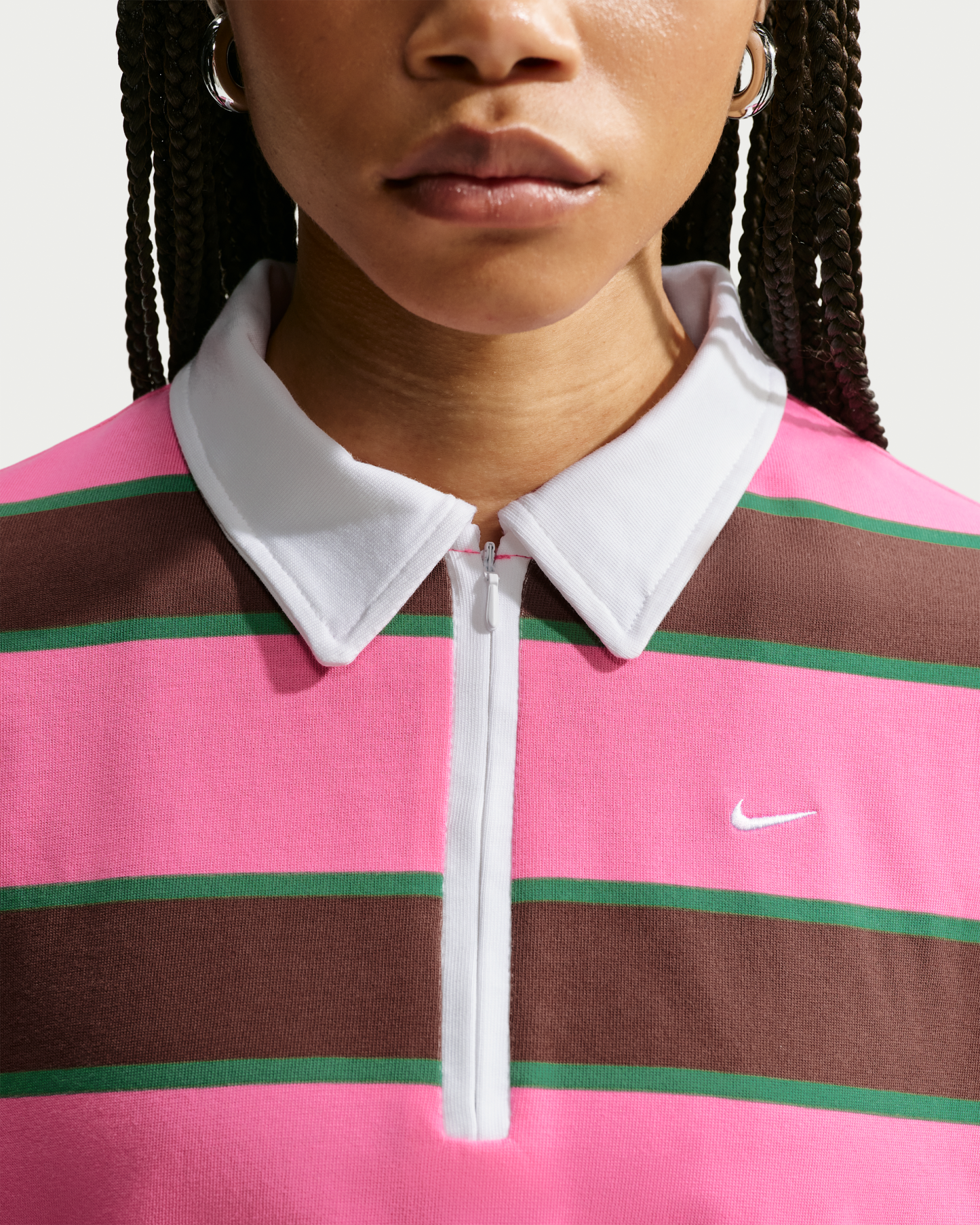 Nike Sportswear Women's Polo - Pinksicle/Pine Green/Cacao Wow - View 3