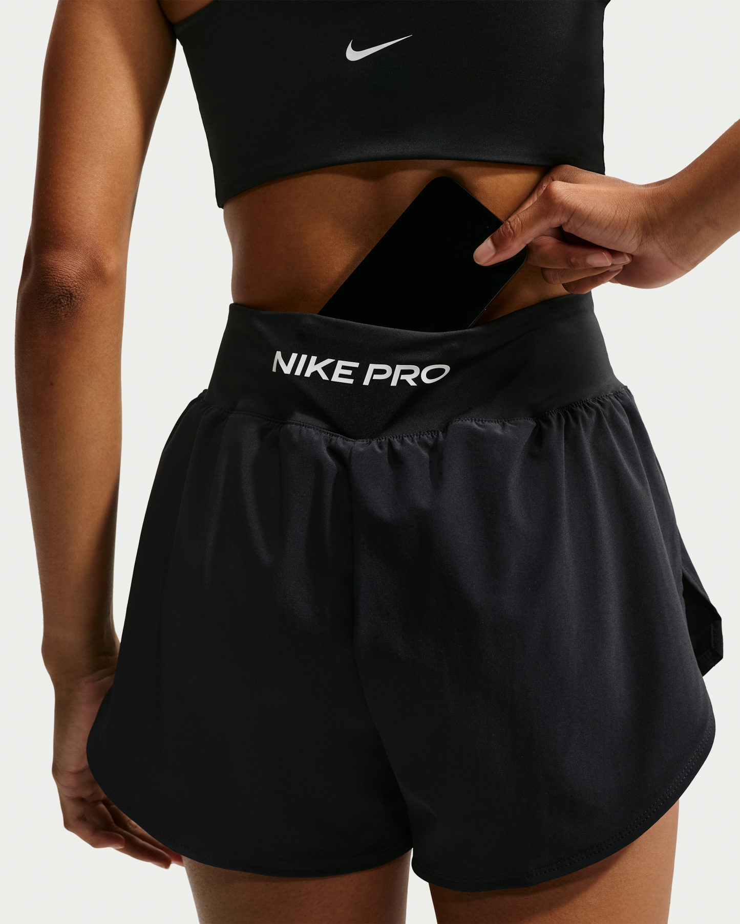 Nike Pro Sculpt Women's Dri-FIT High-Waisted 2-in-1 7.5cm (approx.) Shorts - Black/White - View 6