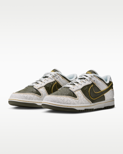 Nike Dunk Low Retro Men's Shoes - Summit White/Yellow Ochre/Cargo Khaki - View 5