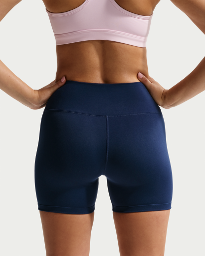Nike One Women's High-Waisted 12.5cm (approx.) Biker Shorts - Midnight Navy/White - View 3