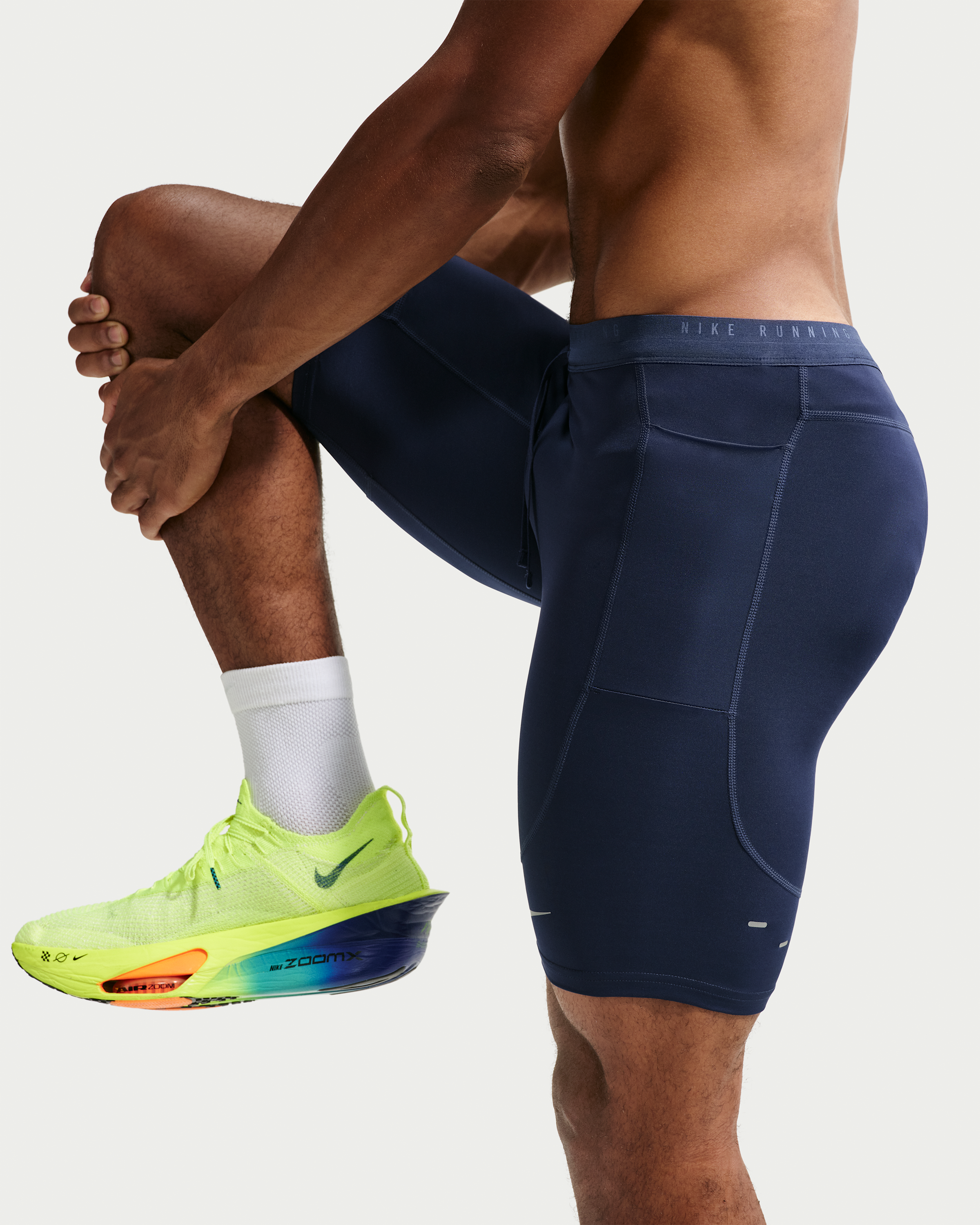 Nike Stride Men's Dri-FIT 1/2-Length Running Tights - Midnight Navy - View 3