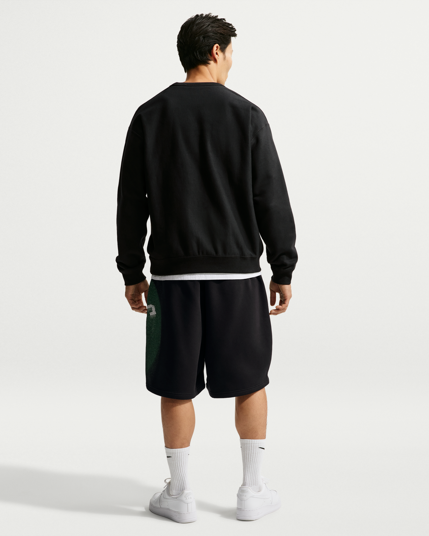 Boston Celtics Standard Issue Nike Men's Fleece Basketball Shorts - Black/White - View 5