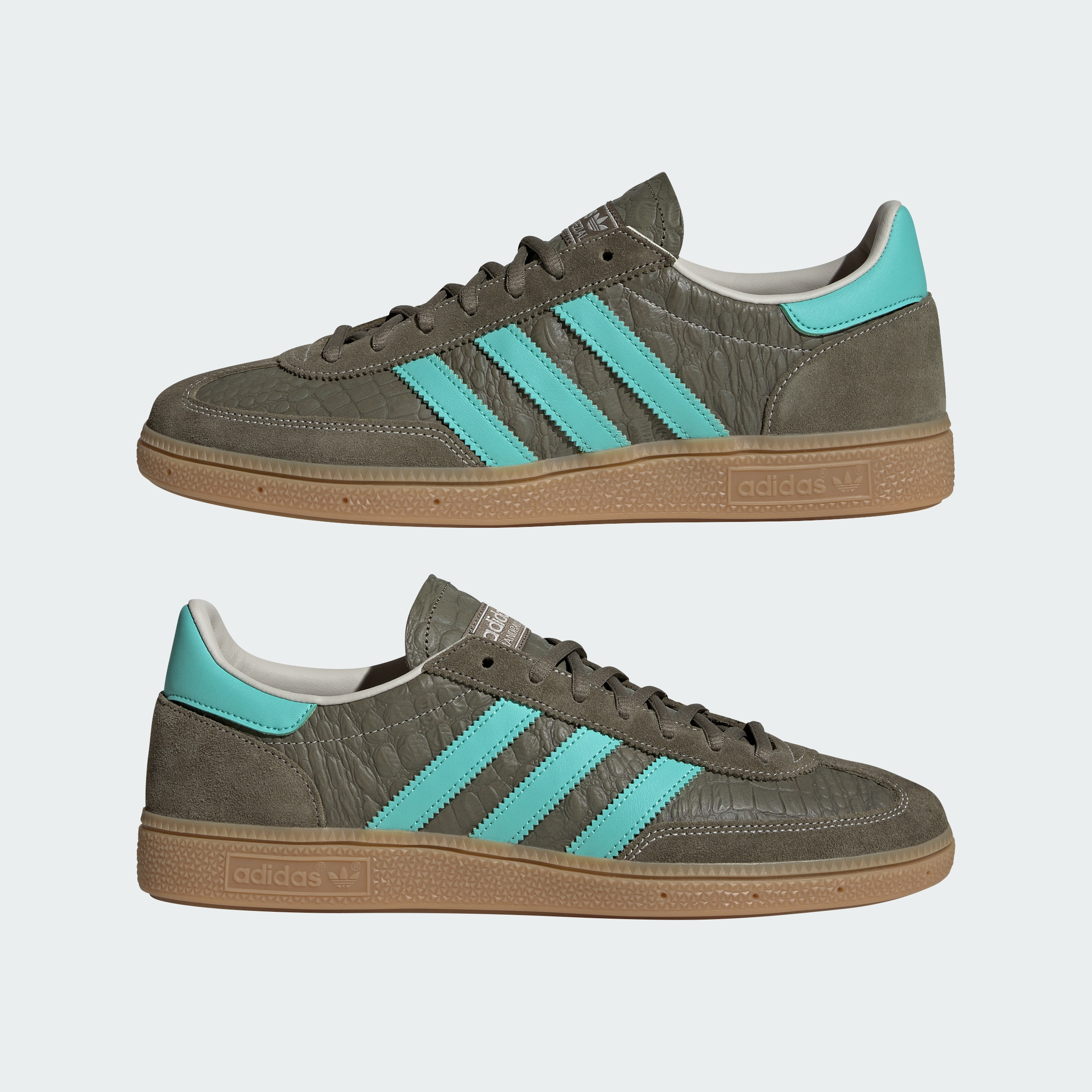 adidas HANDBALL SPEZIAL SHOES - Olive Strata / Acid Mint / Gum - View 8