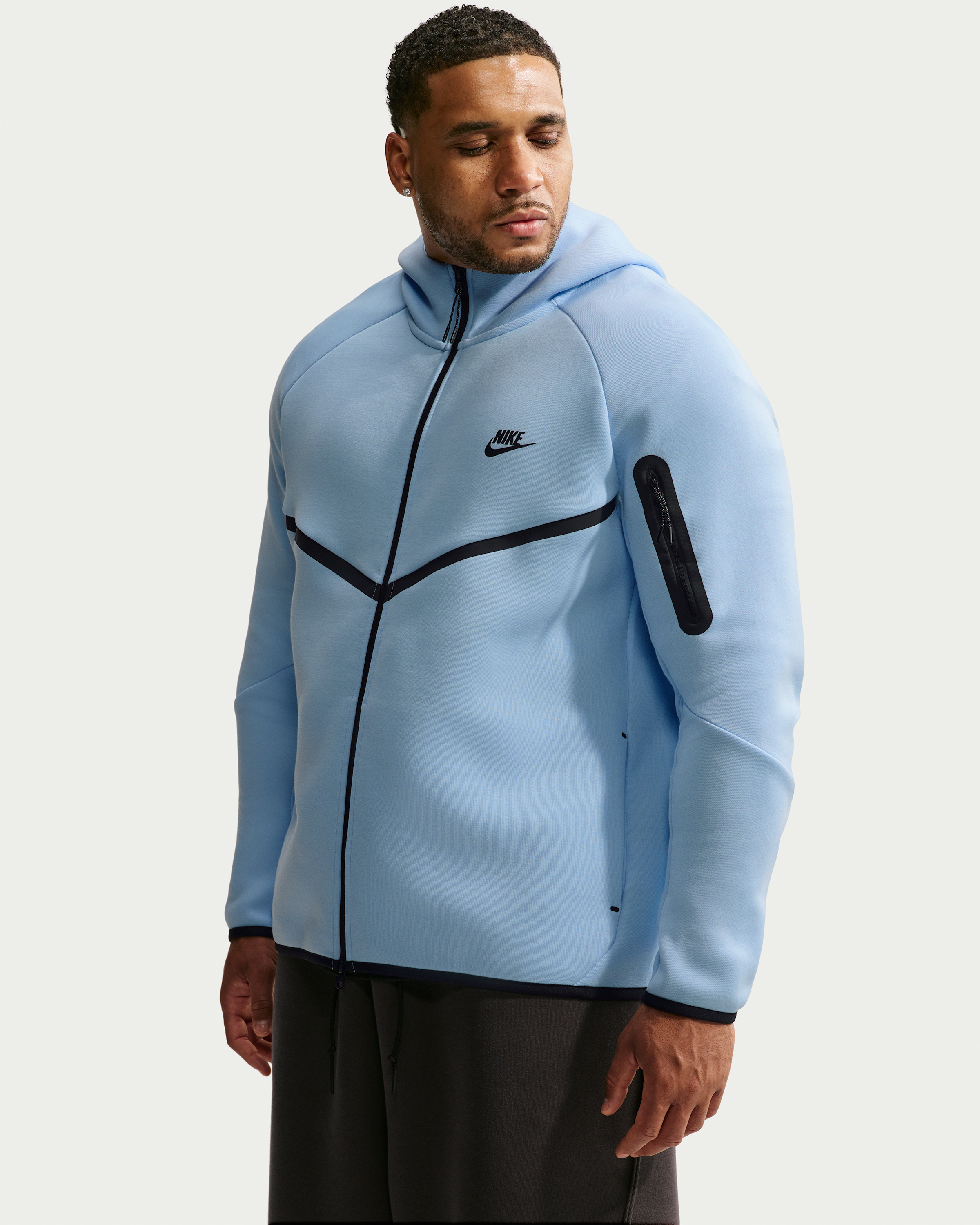 Nike Tech Men's Fleece Windrunner Full-Zip Jacket - Ice Blue/Black - View 6