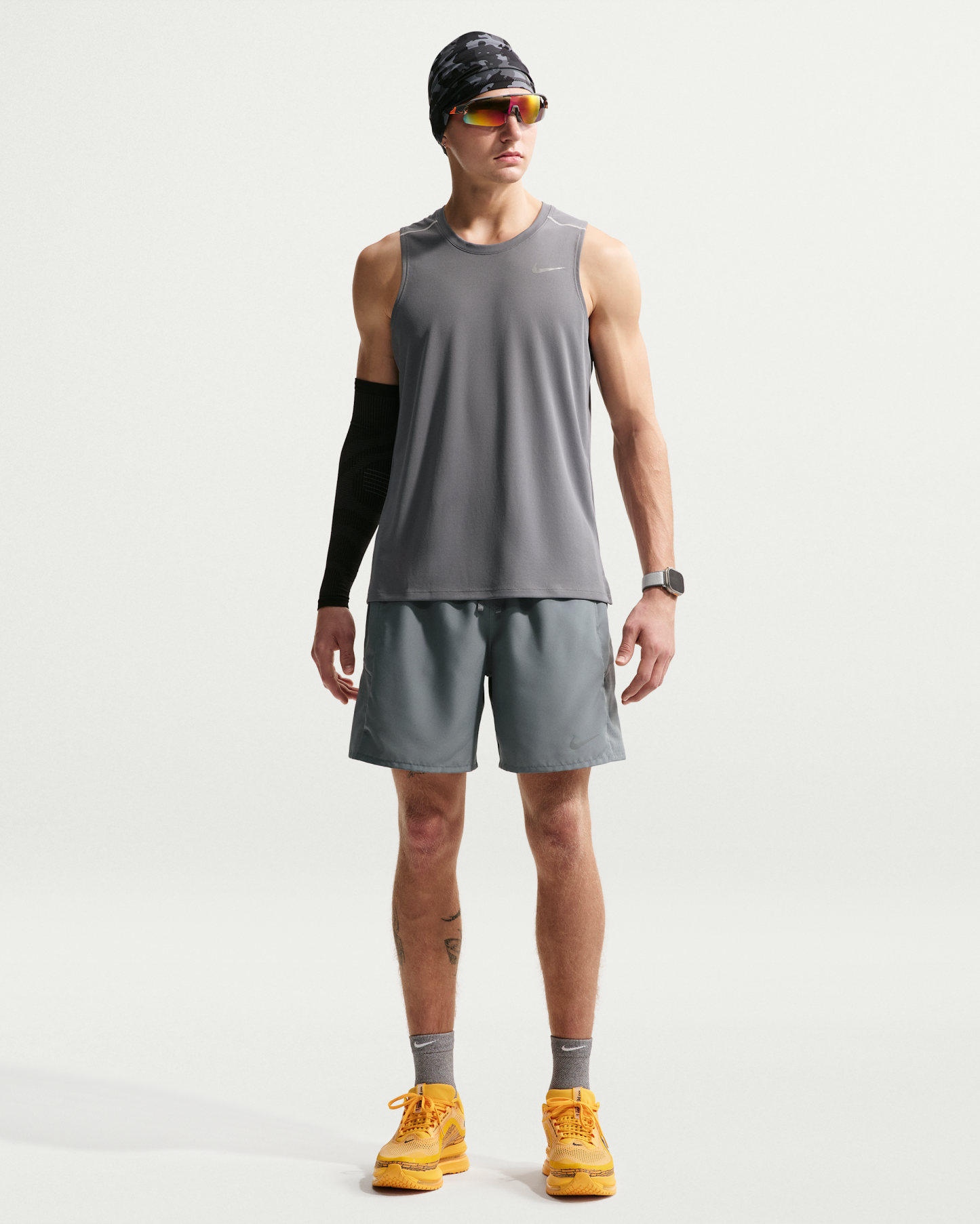 Nike Miler Men's Dri-FIT 18cm (approx.) Brief-Lined Running Shorts - Smoke Grey/Smoke Grey - View 1