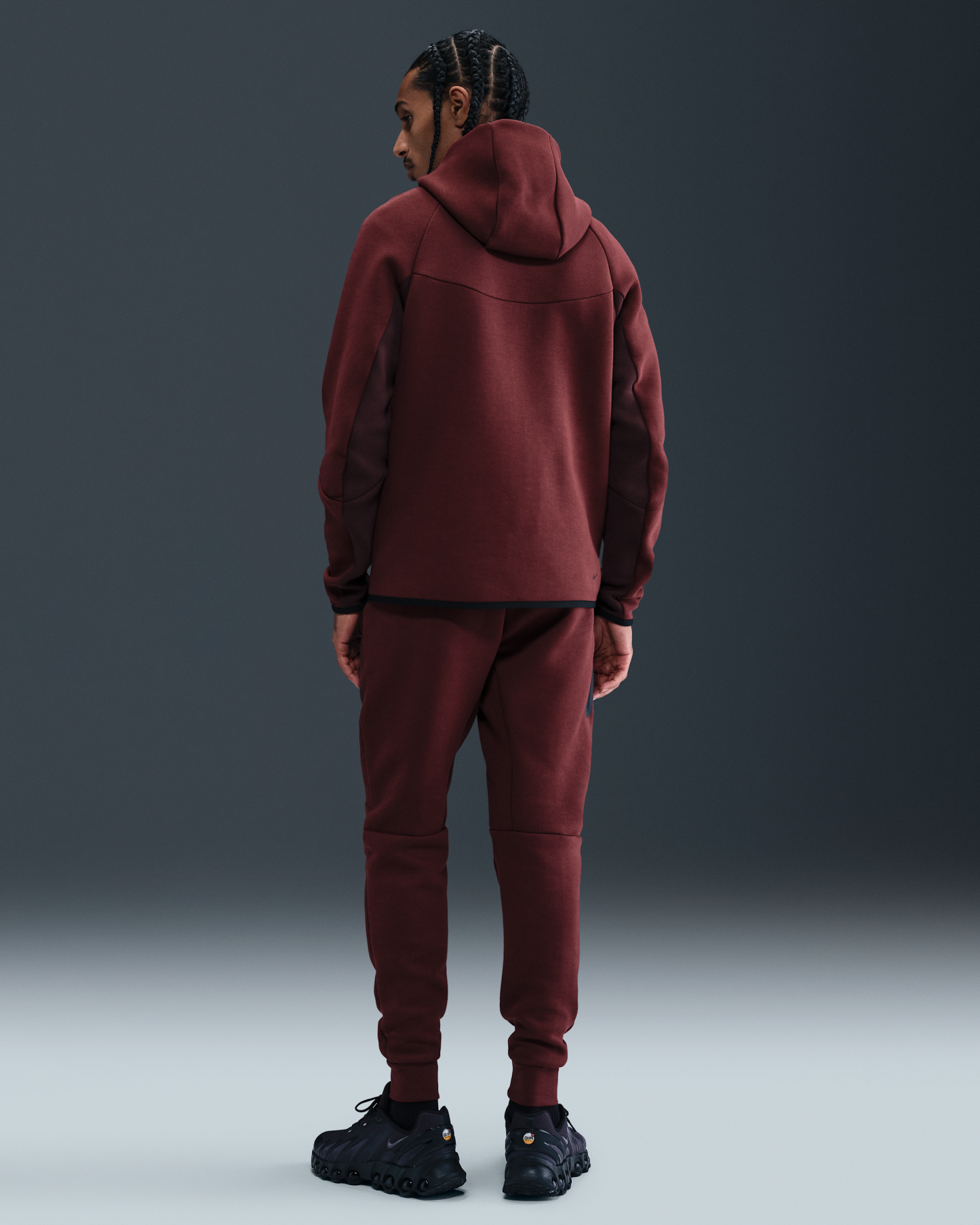 Nike Tech Men's Fleece Windrunner Full-Zip Jacket - Dark Team Red/Burgundy Crush/Black - View 5