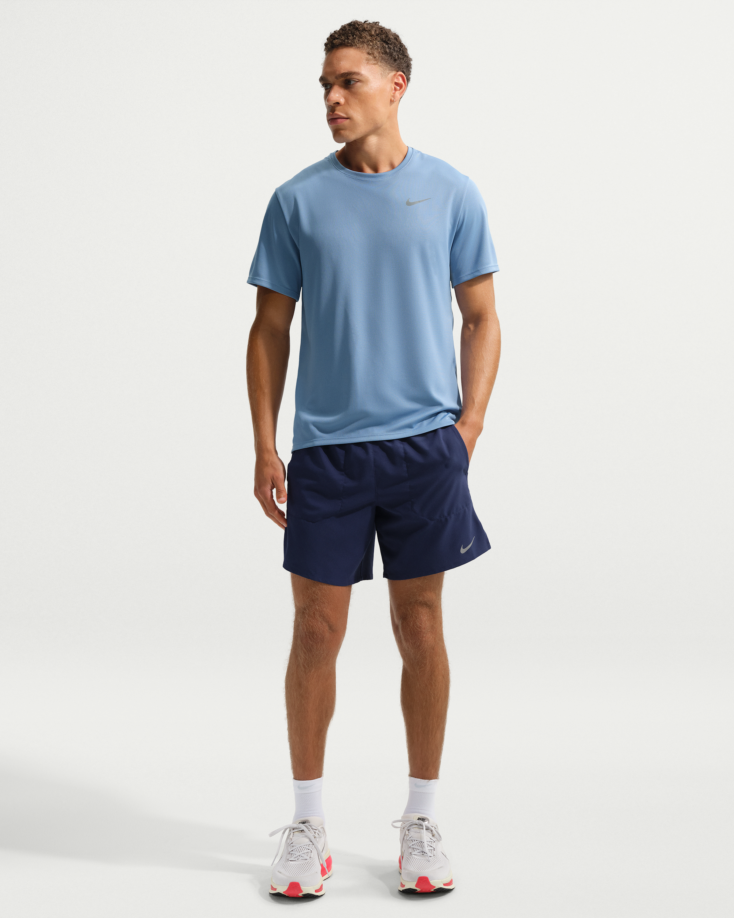 Nike Stride Men's Dri-FIT 18cm (approx.) Briefs-Lined Running Shorts - Midnight Navy - View 1