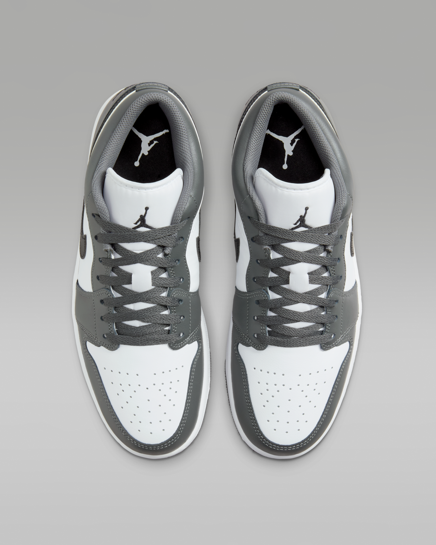 Air Jordan 1 Low Men's Shoes - White/Iron Grey/Black - View 4