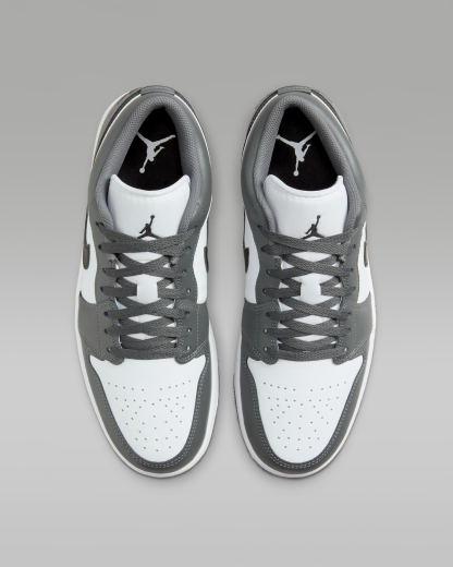 Air Jordan 1 Low Men's Shoes - White/Iron Grey/Black - View 4