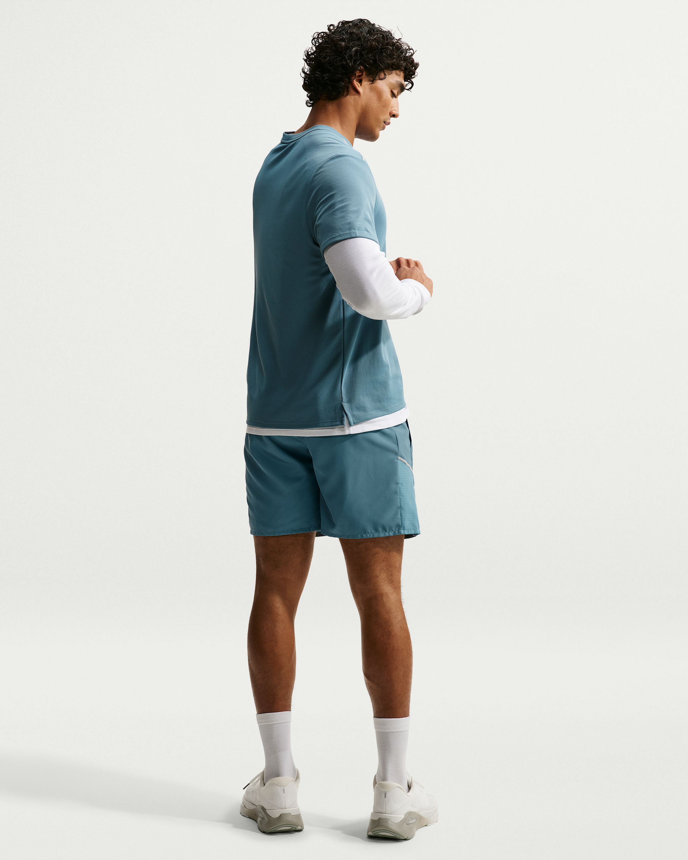 Nike Miler Men's Dri-FIT 18cm (approx.) Brief-Lined Running Shorts - Smoky Blue/Cerulean - View 5