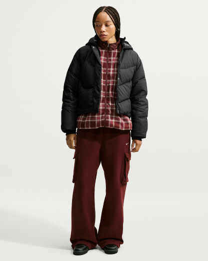 Nike Sportswear Swoosh Series Women's Loose Storm-FIT Hooded Down Jacket - Black/Iron Grey/Black - View 4