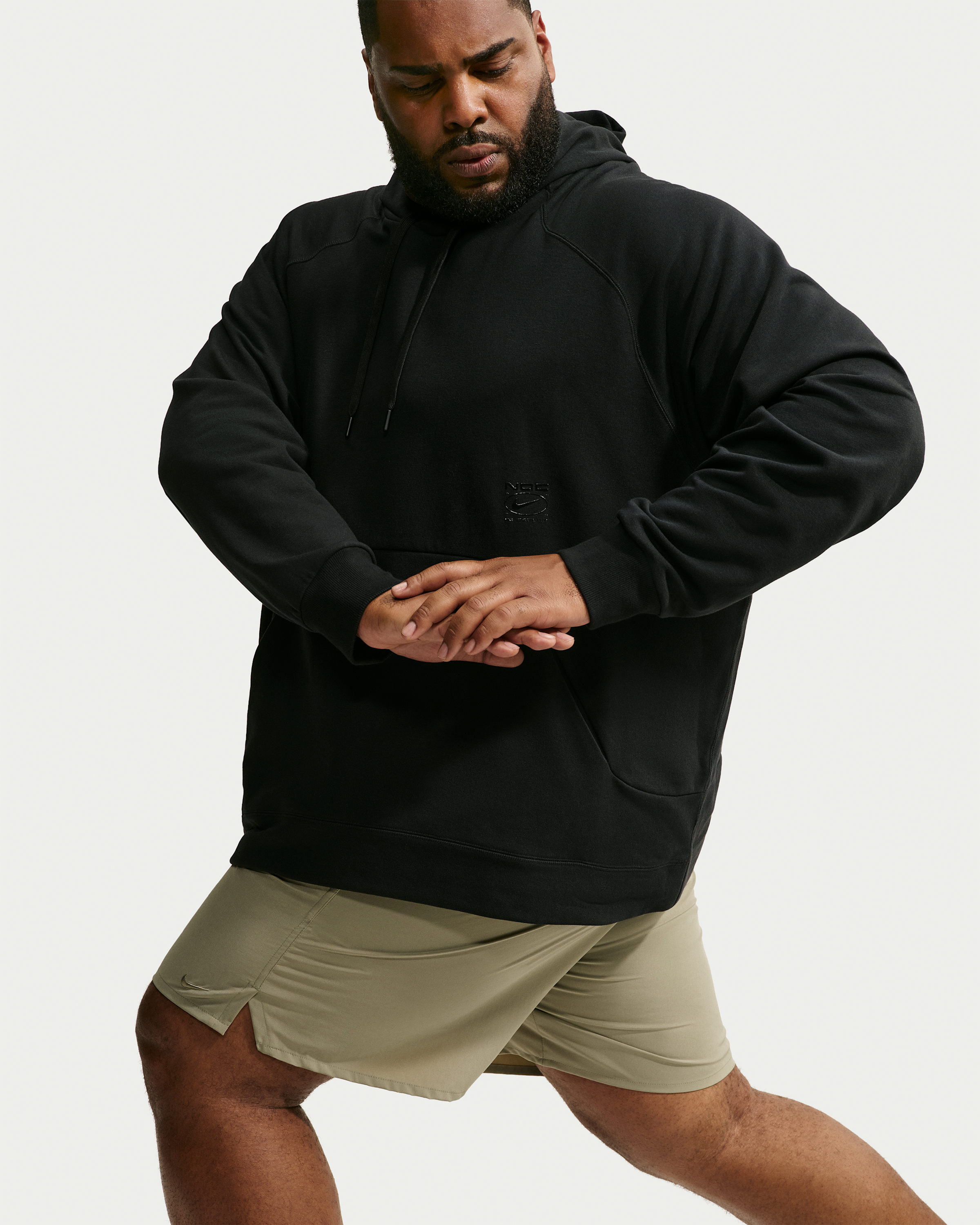 Nike N.A.C. Men's Dri-FIT Oversized Fleece Training Hoodie - Black/Black - View 8