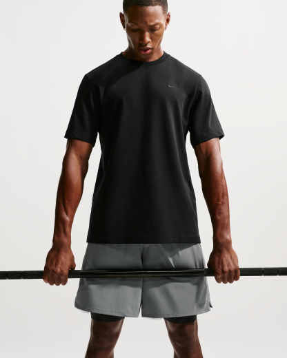 Nike Primary Men's Dri-FIT Short-sleeve Versatile Top - Black/Black - View 3