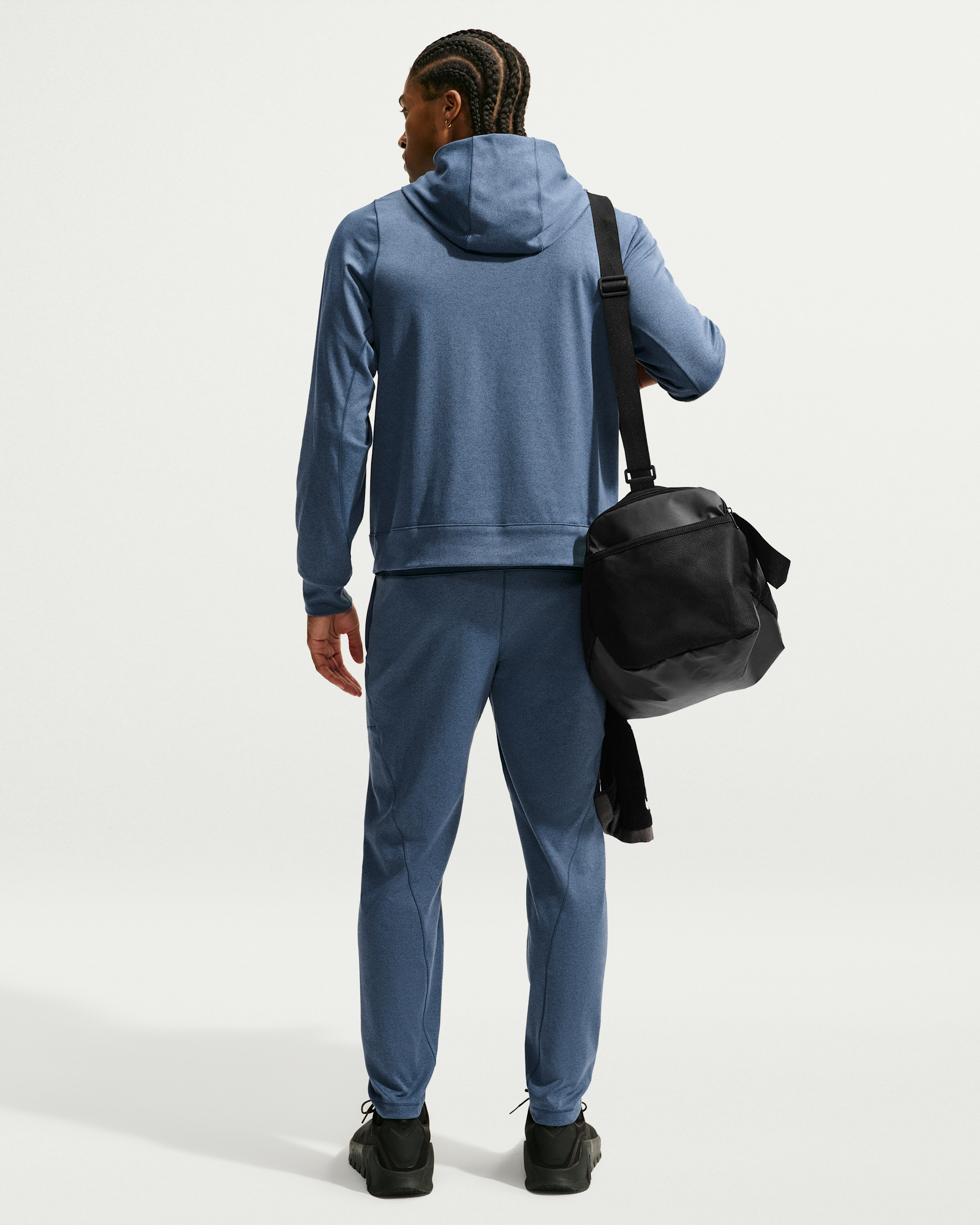 Nike Primary NanoKnit Men's Dri-FIT UV Protection Pullover Performance Hoodie - New Slate/Midnight Navy/Heather/New Slate - View 5