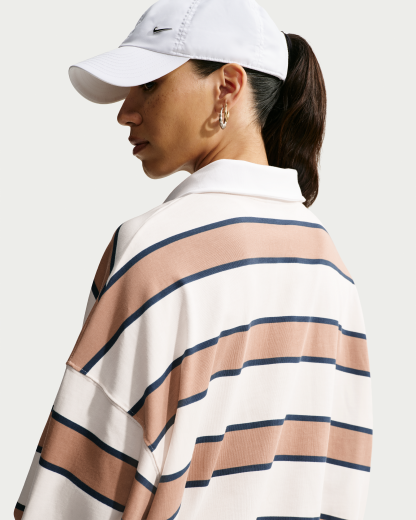 Nike Sportswear  Women's 1/4-Zip Sweatshirt - Pale Ivory/Hemp/Thunder Blue - View 2
