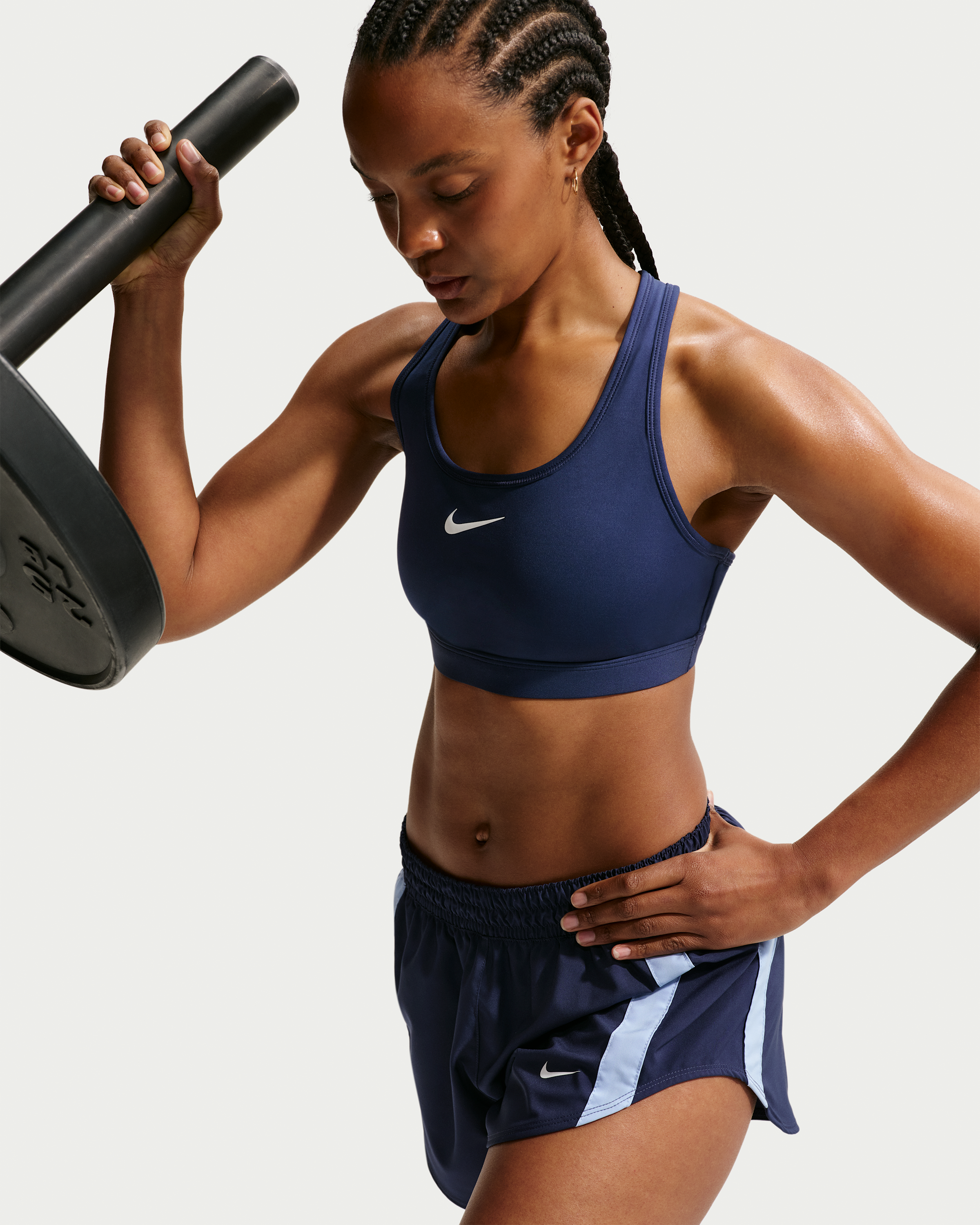 Nike Swoosh Women's Medium-Support Padded Sports Bra - Midnight Navy/White - View 3