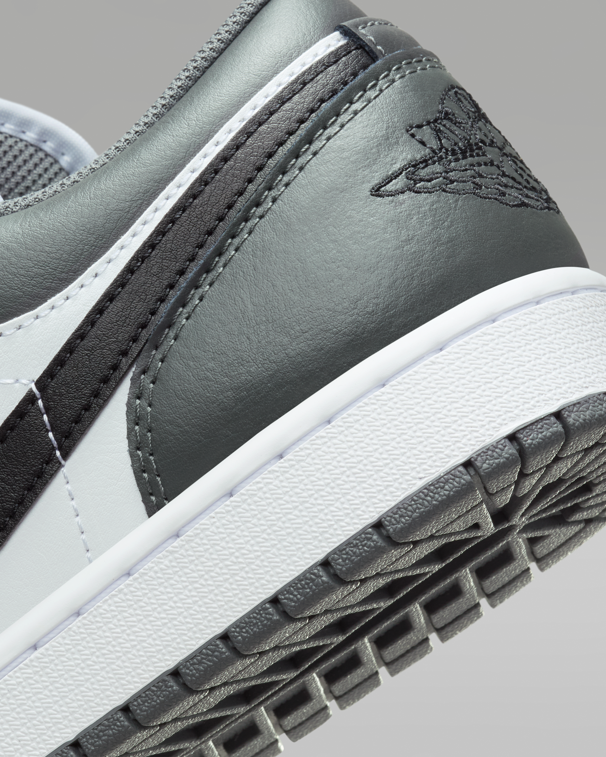 Air Jordan 1 Low Men's Shoes - White/Iron Grey/Black - View 8