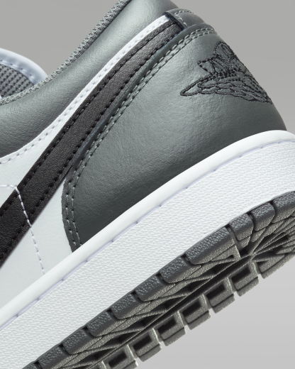 Air Jordan 1 Low Men's Shoes - White/Iron Grey/Black - View 8