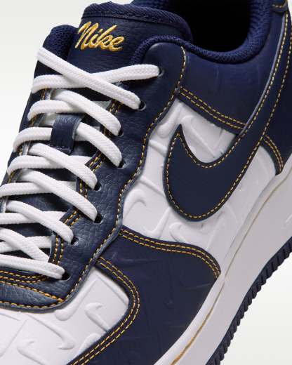 Nike Air Force 1 '07 Men's Shoes - Summit White/Yellow Ochre/Midnight Navy - View 7